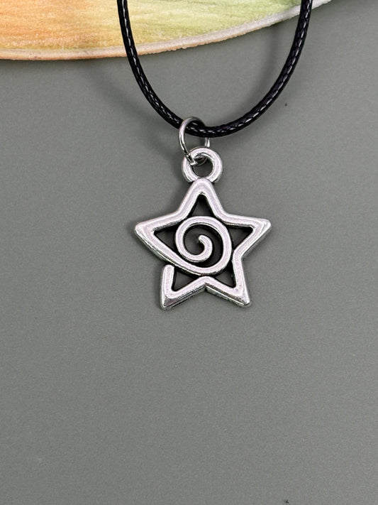 Star pendant necklace, Y2K necklace, minimalist necklace, Protection necklace, Spiral necklace, 16th birthday gift, 18th birthday gift, 21st birthday gift, 25th birthday gift,  friendship necklace,  best friend necklace