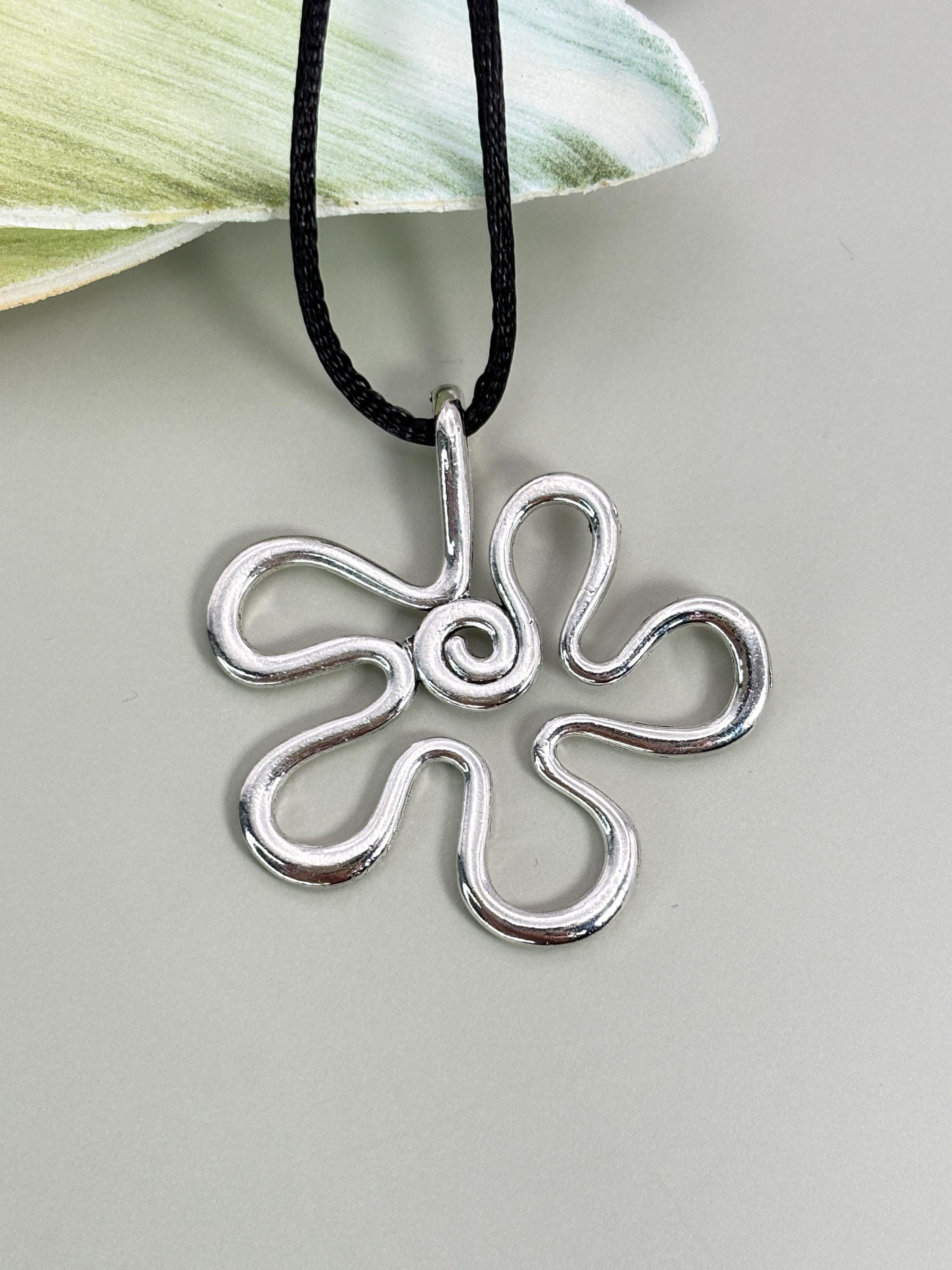 Minimalist Flower Statement Necklace: Adjustable Cord, Sister Gift