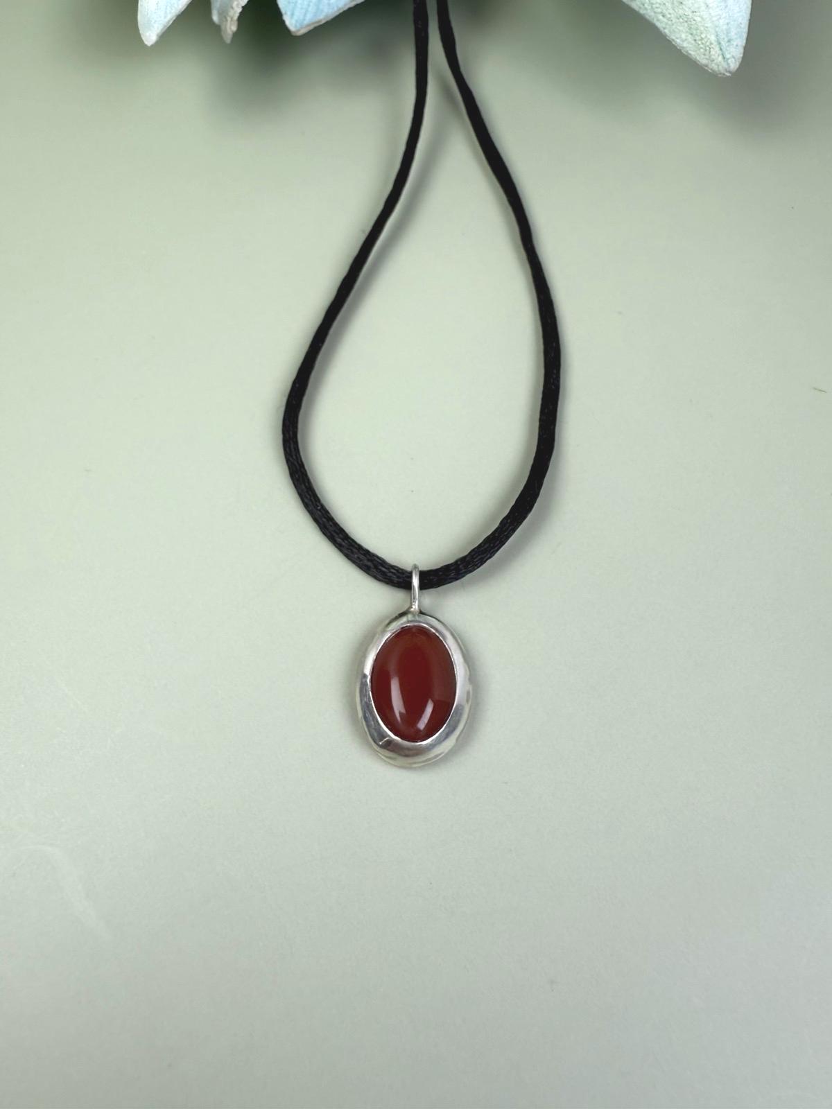 Carnelian necklace, Handmade necklace, Minimalist necklace, Y2k necklace, 30th birthday gift, Simple necklace, Unique necklace, Pendant necklace
