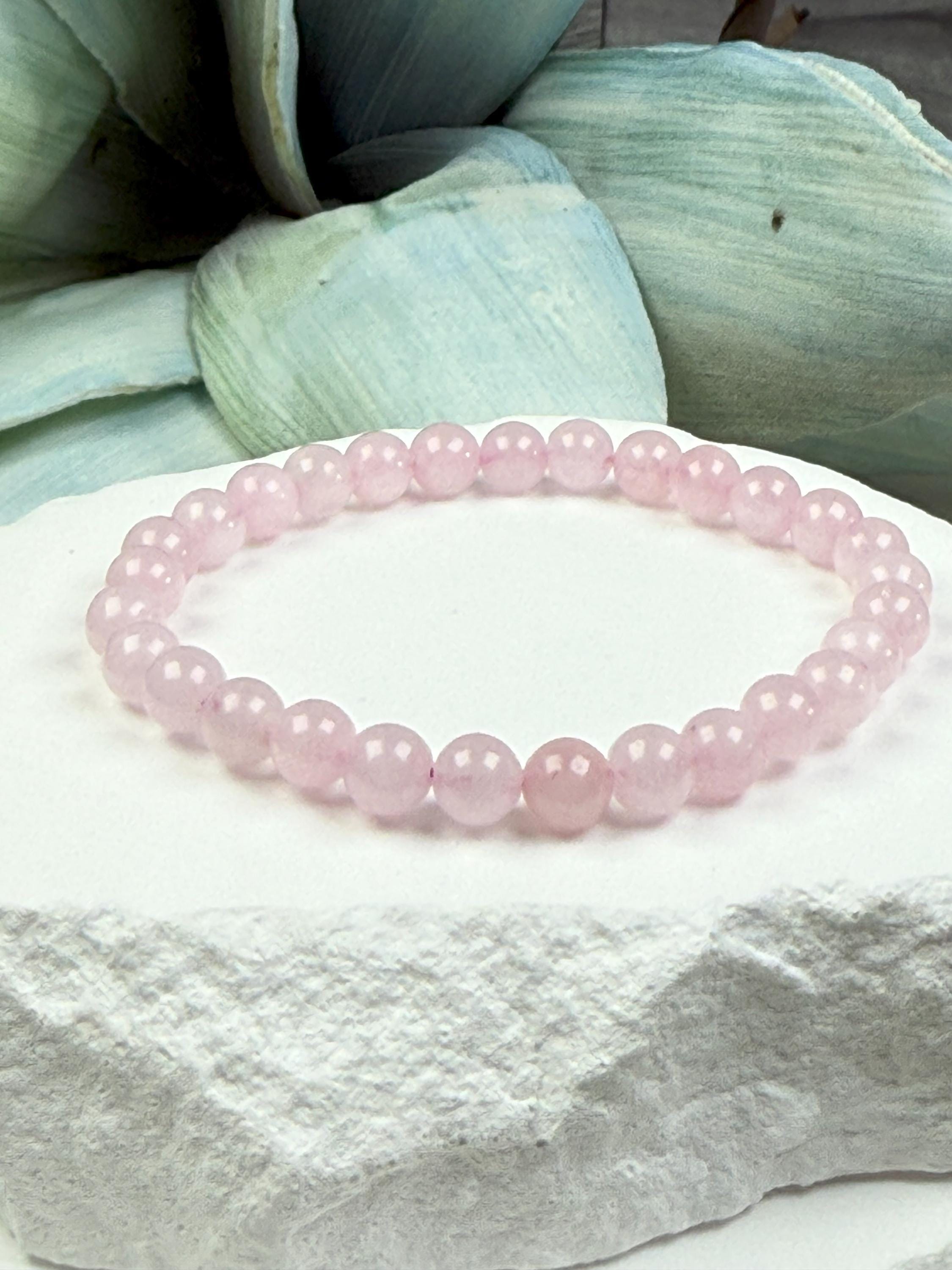 Rose Quartz Bracelet for Mom Birthday Gift Rose Quartz Crystal Bracelet Gemstone Beaded Bracelet Natural Crystal Mom bracelet Thank you gift
