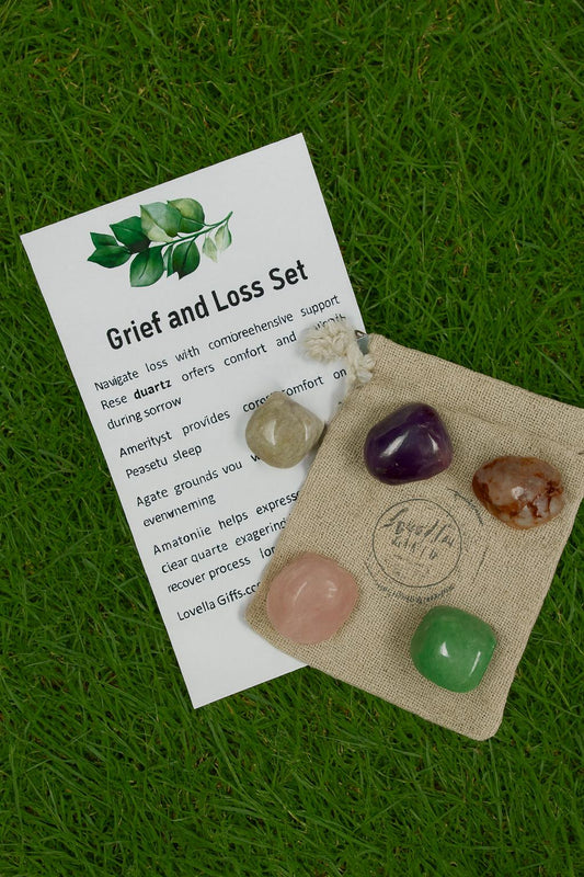 Grief and Loss Set Healing Crystals for Grief and Loss Memorial Bereavement Gift Set Celebration of Life Calming Crystal Stress Relief