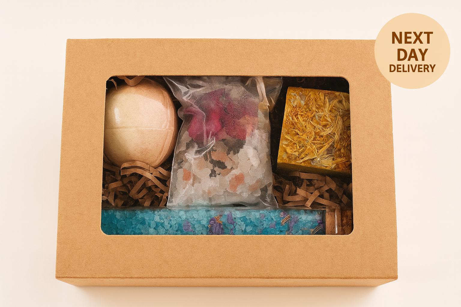 Self Care Gift Box for Women Hug in Box Encouragement Gift Box Care Package Holiday Gift for Her Time to Relax Spa Gift Box Bath Salt Favors