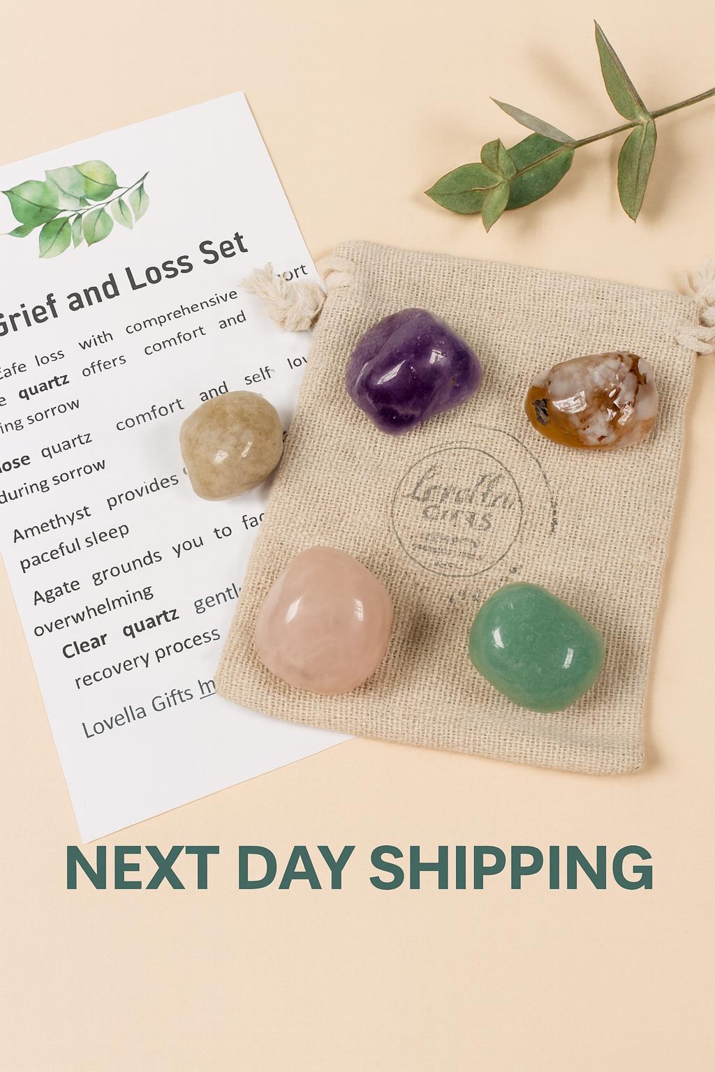 Healing Crystals for Grief and Loss Memorial Bereavement Gift Set Celebration of Life Calming Crystal Collection Stress Relief Gemstone Set