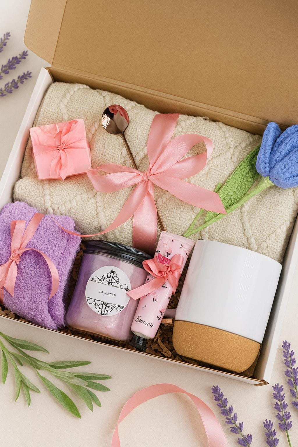 Personalized Birth Flower Gift Box: Cozy Self-Care Package