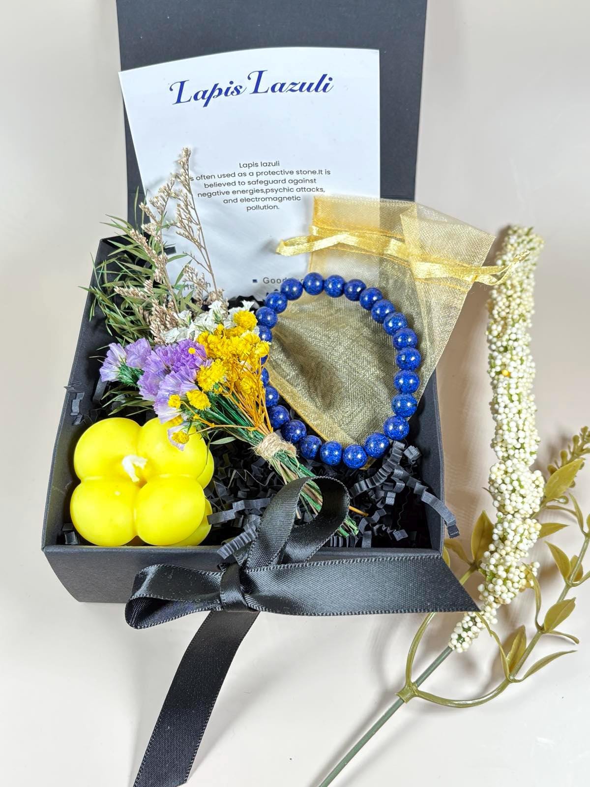 Gift Box for Her Spa Gift Wife Birthday Gift Box Self Care Set for Her Relax Grammy Birthday Gift Good Luck Handmade Candle Beaded Bracelet