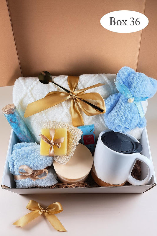 Get Well Soon Gift Box – Cozy Blanket Care Package, Thinking of You Basket