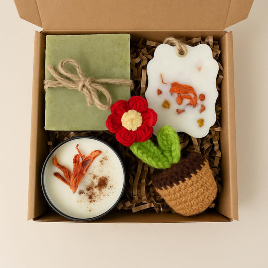 eco friendly self care, natural spa gift box, handmade soap set, candle gift box, botanical sachet gift, zero waste spa gift, eco pampering gift, green gift set, natural bath box, eco friendly gift her,  relaxing self care set, eco holiday gift, sustainable spa kit