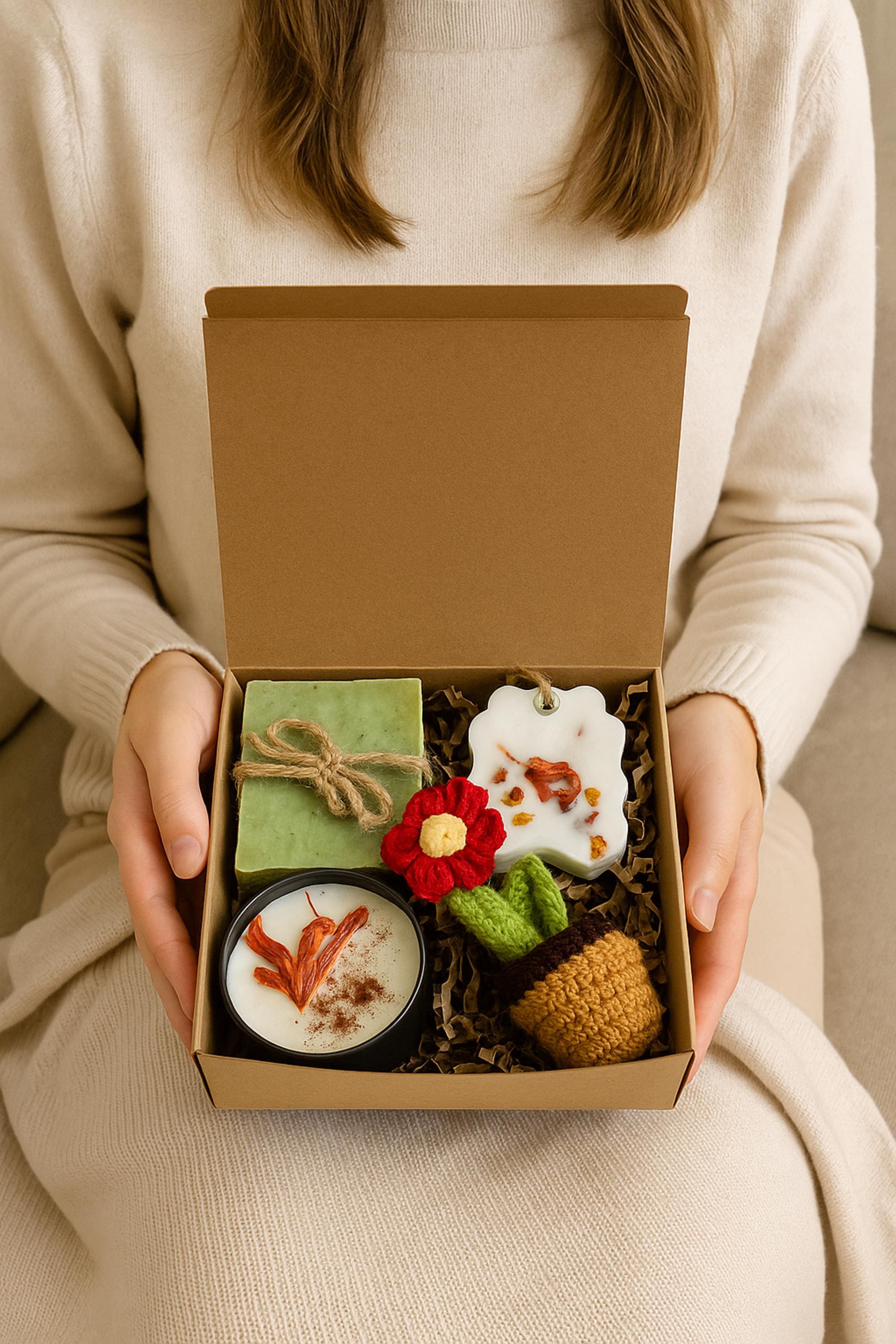 eco friendly self care, natural spa gift box, handmade soap set, candle gift box, botanical sachet gift, zero waste spa gift, eco pampering gift, green gift set, natural bath box, eco friendly gift her,  relaxing self care set, eco holiday gift, sustainable spa kit