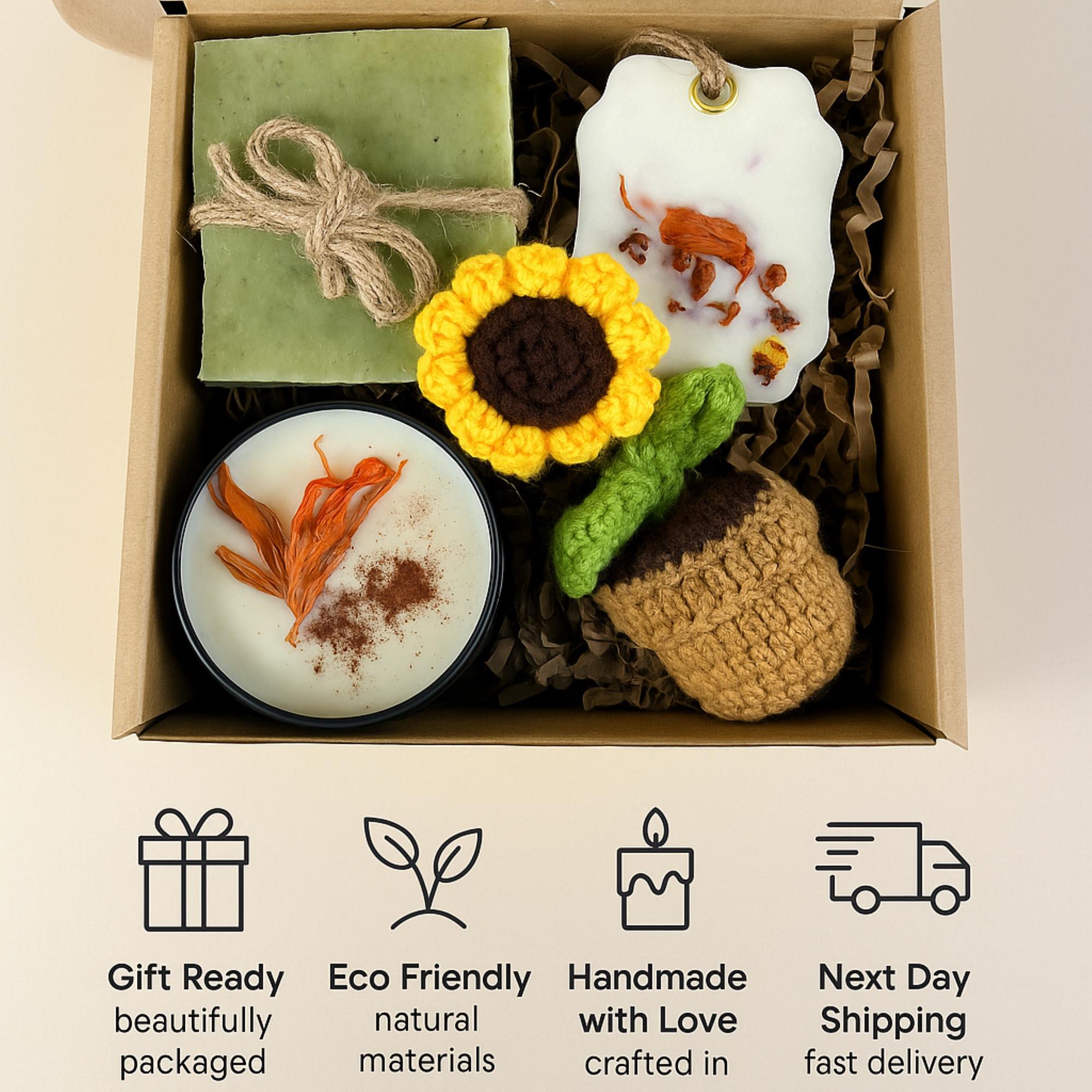 thank you gift box, teacher thank you spa set, sunflower thank you gift, eco friendly thank you, handmade soap thank you, candle gift box, thank you self care set, coworker appreciation gift, relaxing thank you gift