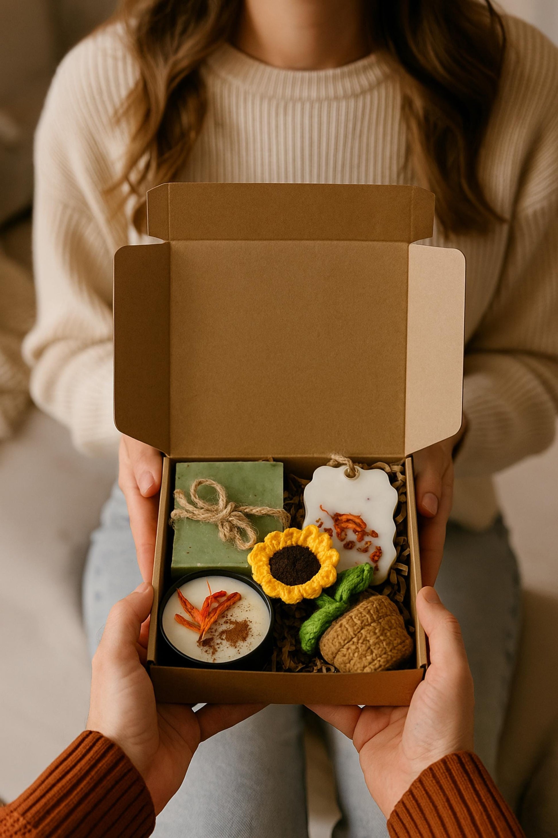 thank you gift box, teacher thank you spa set, sunflower thank you gift, eco friendly thank you, handmade soap thank you, candle gift box, thank you self care set, coworker appreciation gift, relaxing thank you gift