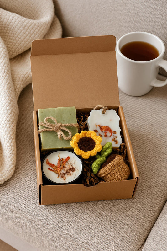 thank you gift box, teacher thank you spa set, sunflower thank you gift, eco friendly thank you, handmade soap thank you, candle gift box, thank you self care set, coworker appreciation gift, relaxing thank you gift