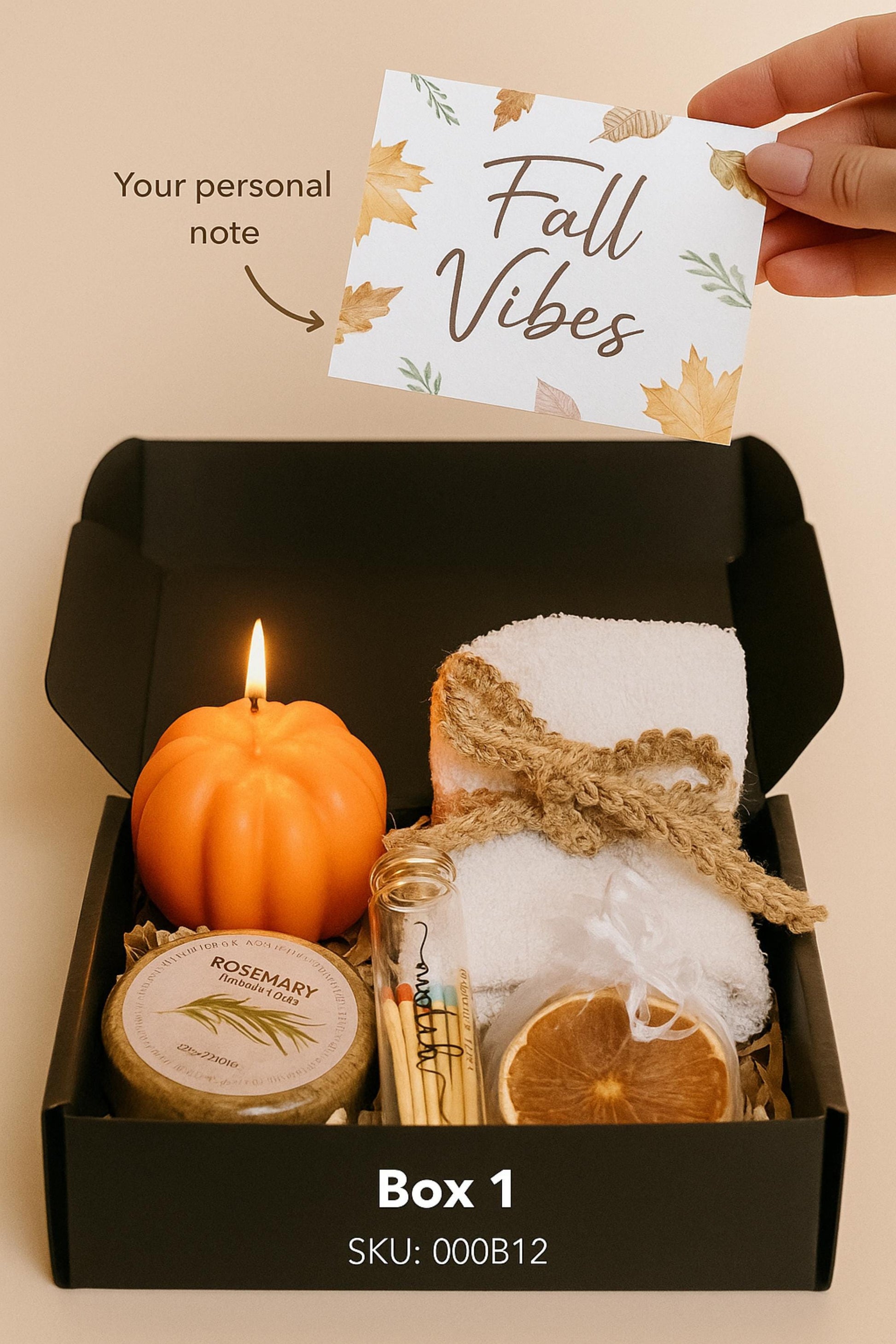 Cozy Fall Set, Spooky Season Gift, Pumpkin Spice Candle, Halloween Favors