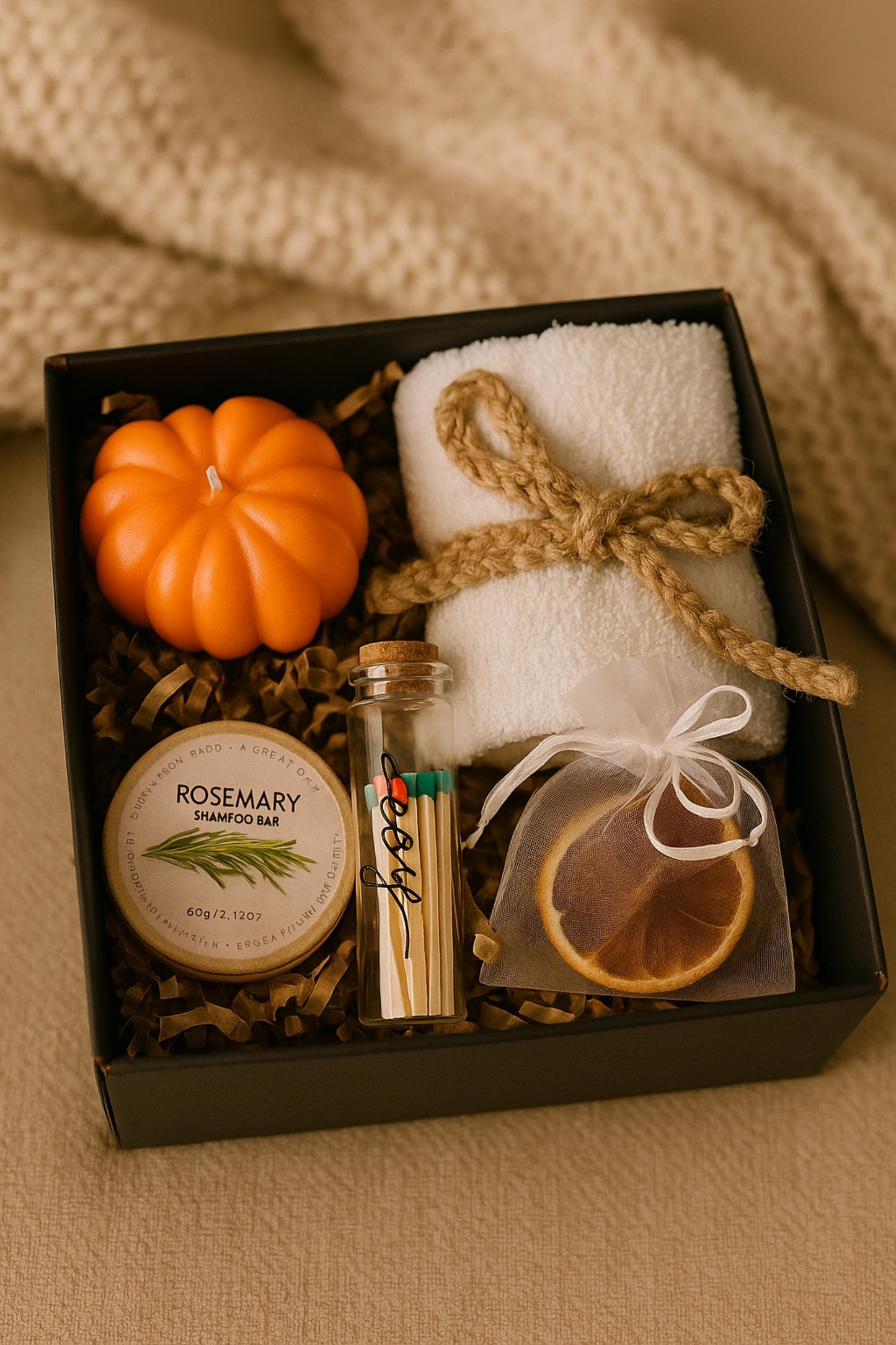 Cozy Fall Set, Spooky Season Gift, Pumpkin Spice Candle, Halloween Favors