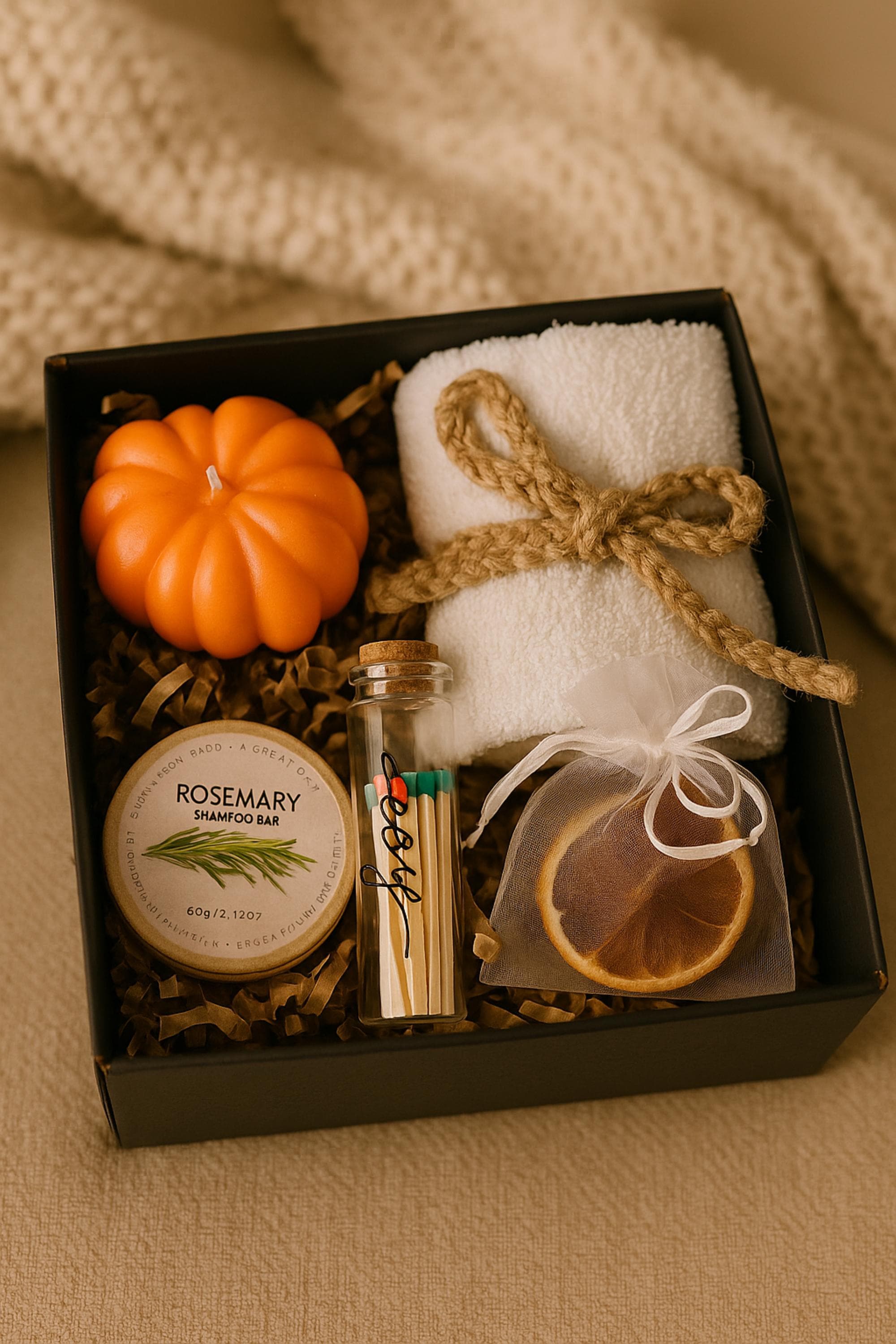 Cozy Fall Set, Spooky Season Gift, Pumpkin Spice Candle, Halloween Favors