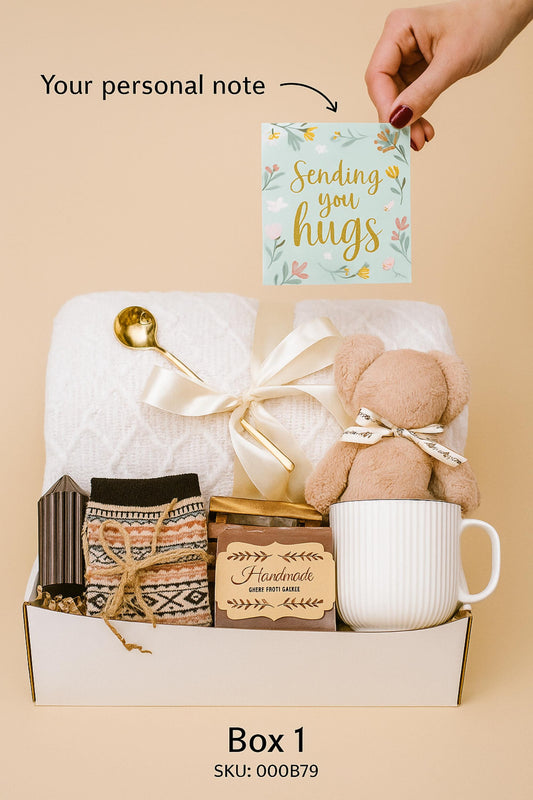 Blanket Gift Box for women going through tough time, Basket for Sister, Mom, Best friend