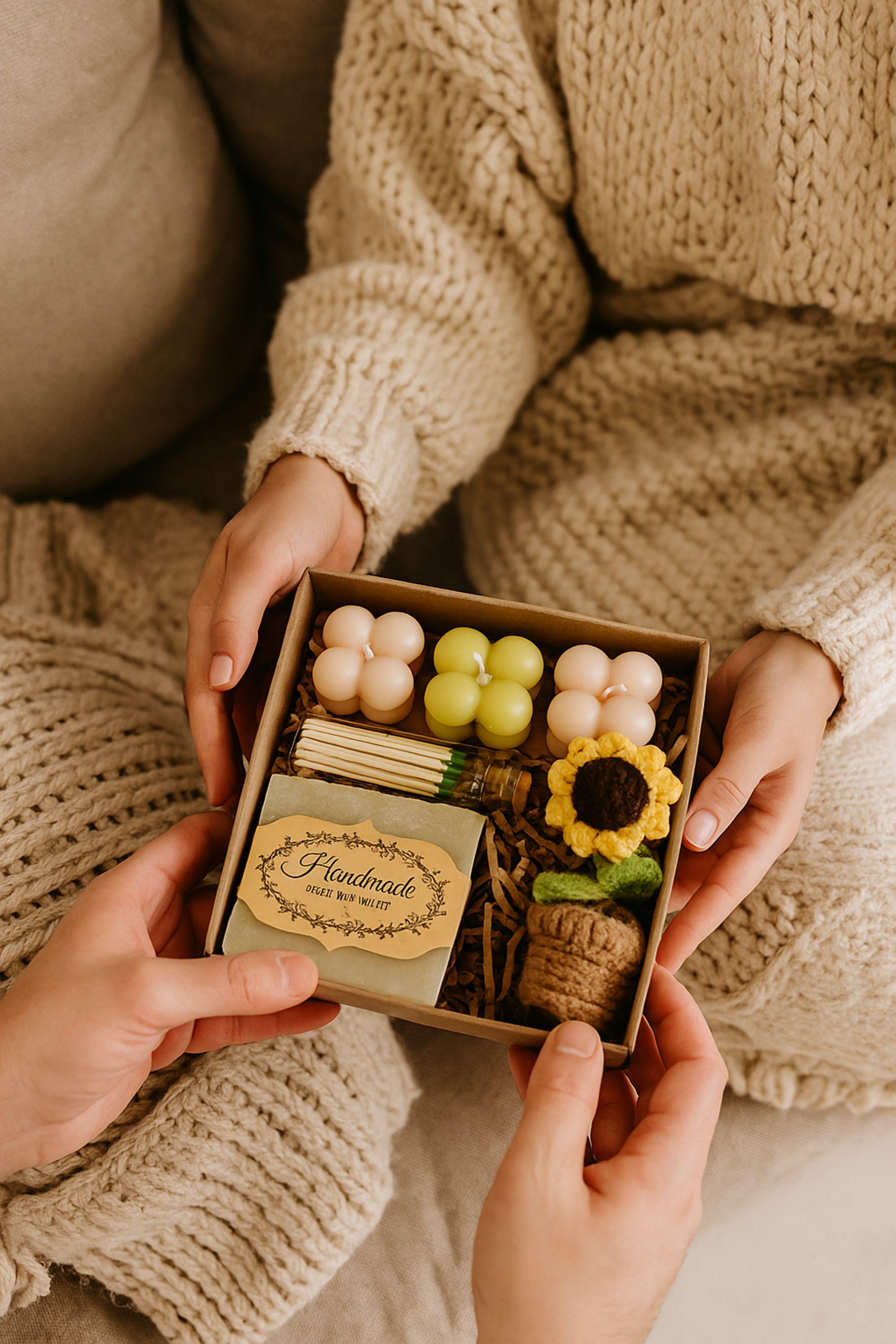 Cozy Gift Box, Hug in a Box, Handmade Soap Gift, Cozy Socks Gift, Bath Salt Gift Box, Self Care Package, Affordable Gift Set, Small Gift Box, Handmade in Florida, Crochet Flower Gift, Comfort Care Package, Spa Gift Box, Lovella Gifts, Get well soon, Surgery Recovery