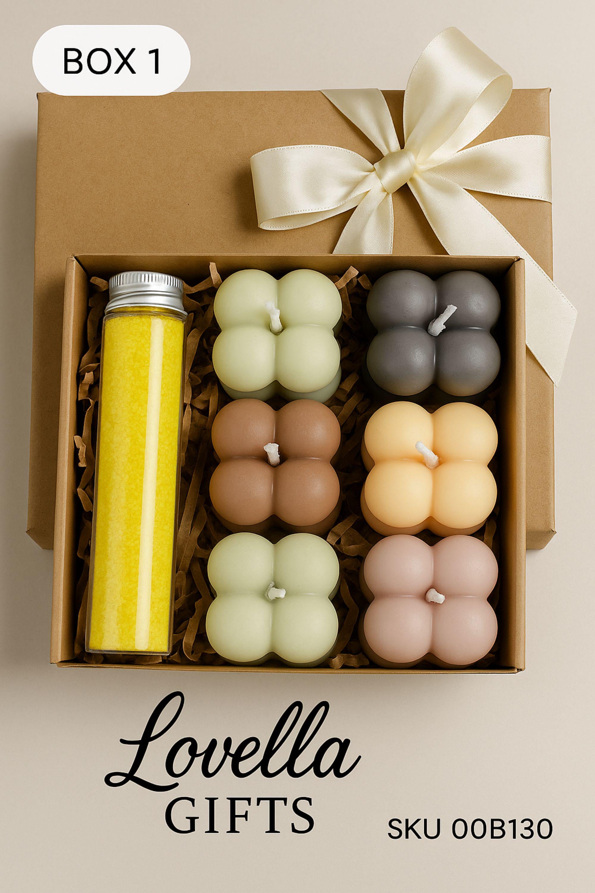 Bubble Candle Set with Bath Salts – Mini Spa Gift Box, Birthday Gift for Her, Thank You Present