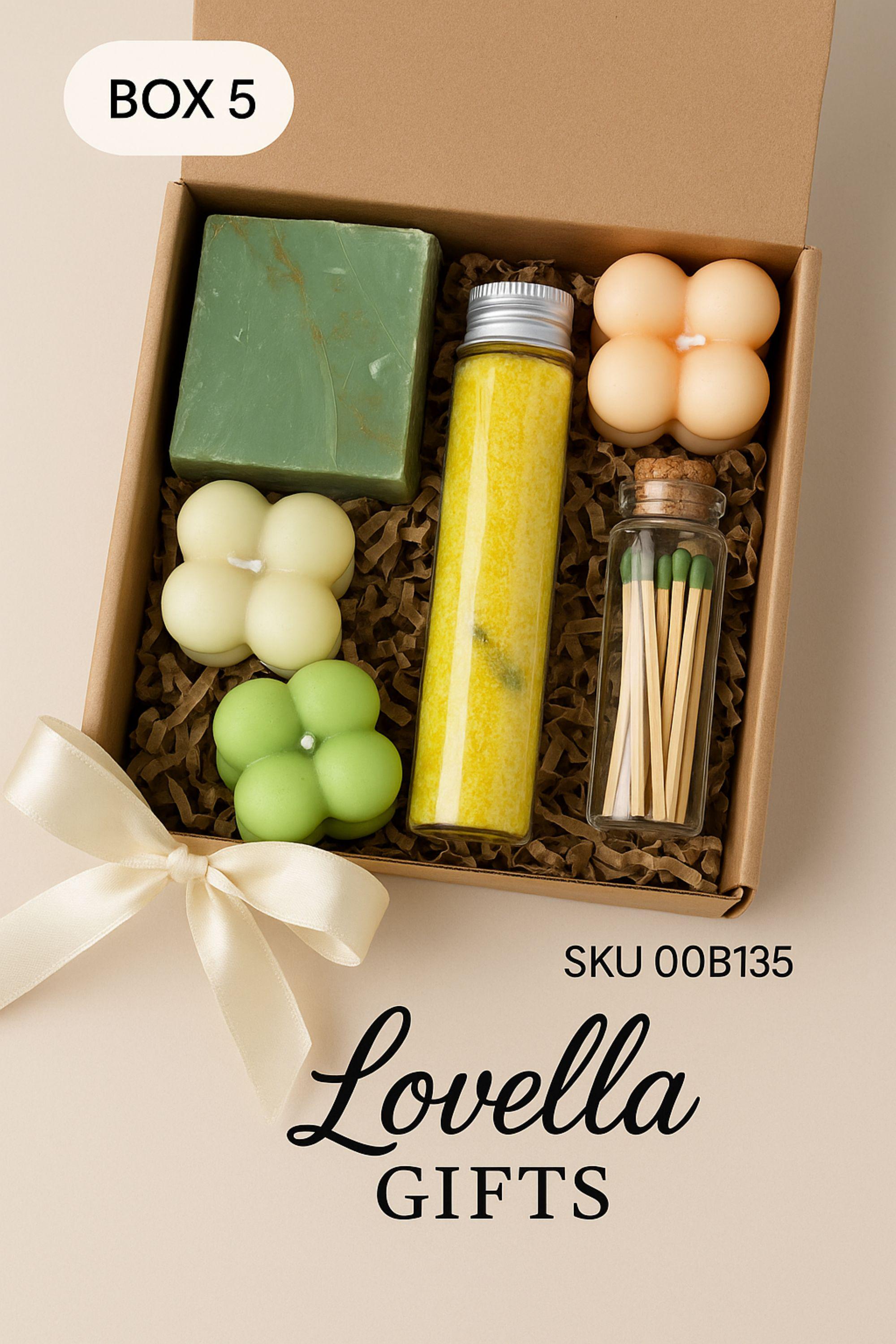 Bubble Candle Set with Bath Salts – Mini Spa Gift Box, Birthday Gift for Her, Thank You Present