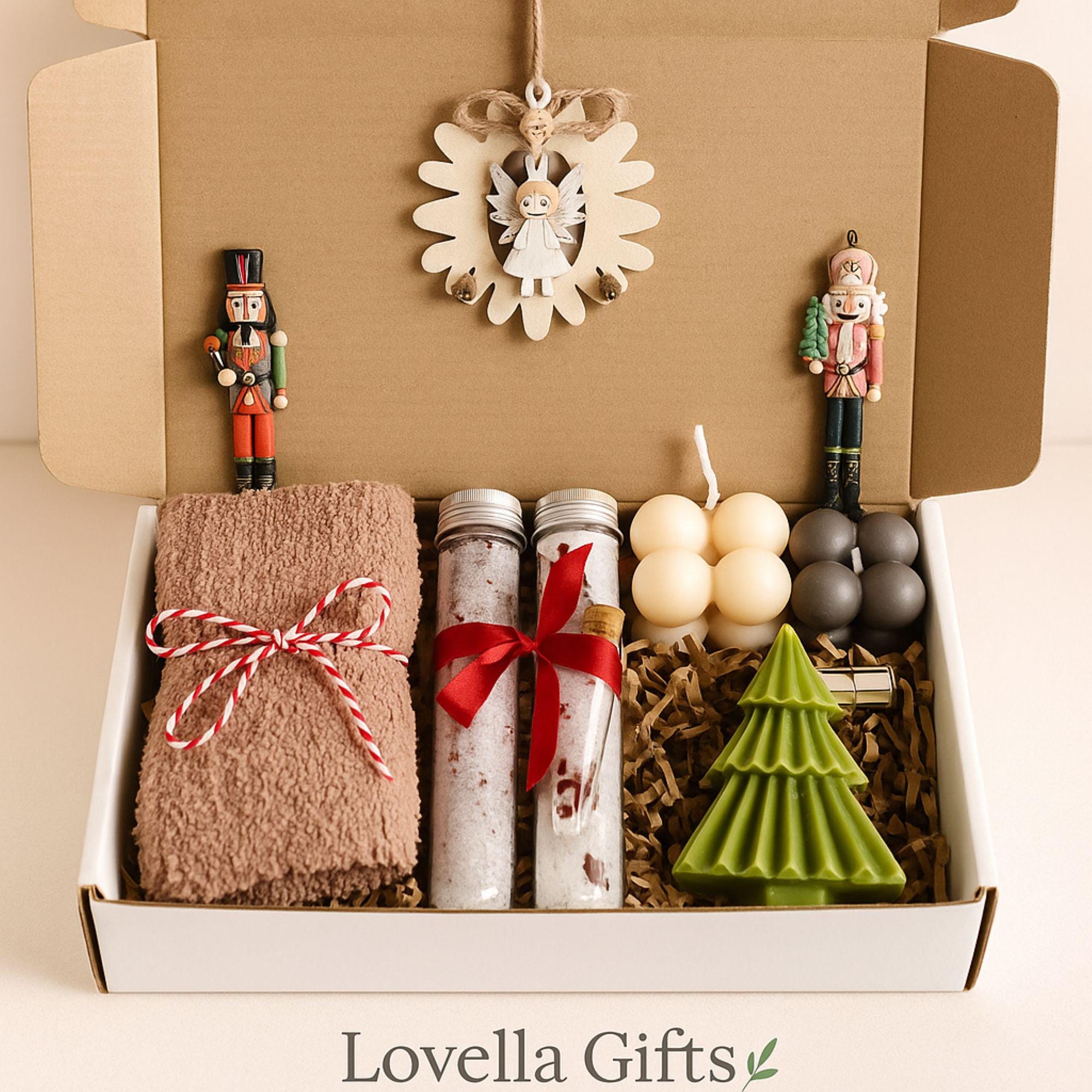 holiday spa gift, eco friendly Christmas gift, sunflower gift box, handmade holiday spa set, natural holiday self care, eco holiday box, spa Christmas gift, sunflower spa gift, holiday thank you box, Christmas gift box, Holiday self care set, Cozy spa gift, Socks candle gift, Bath salt tube set, Handmade soap box, Winter relaxation gift, Rustic Christmas decor, Cozy holiday gift for her, Christmas gift basket women, Handmade candle gift, Christmas pamper box, Lovella Gifts spa set