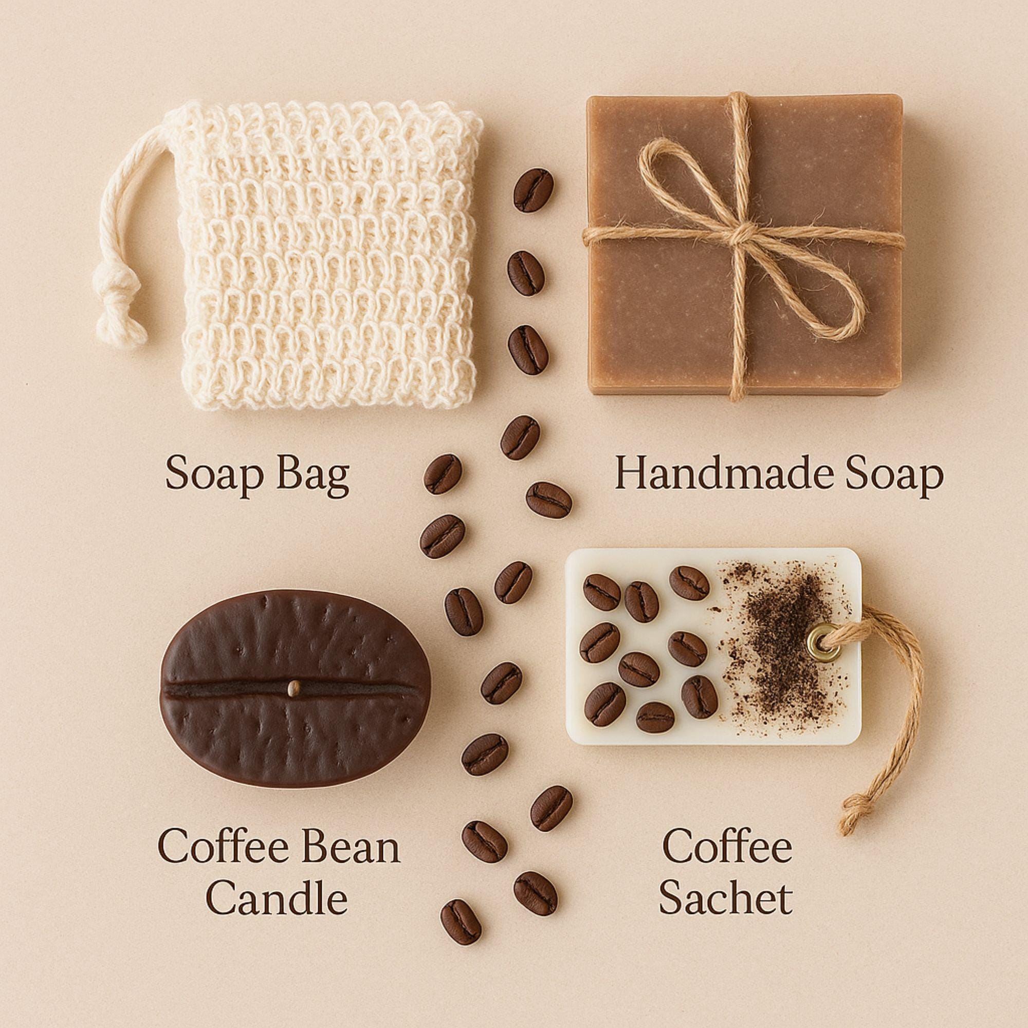 mothers day coffee lover gift box for mom cozy care package with coffee bean candle coffee wax sachet handmade soap soap bag coffee themed self care gift for women relaxation spa gift set thoughtful gift for mom who loves coffee unique coffee gift box ready to gift cozy aesthetic pamper gift for her coffee lover present