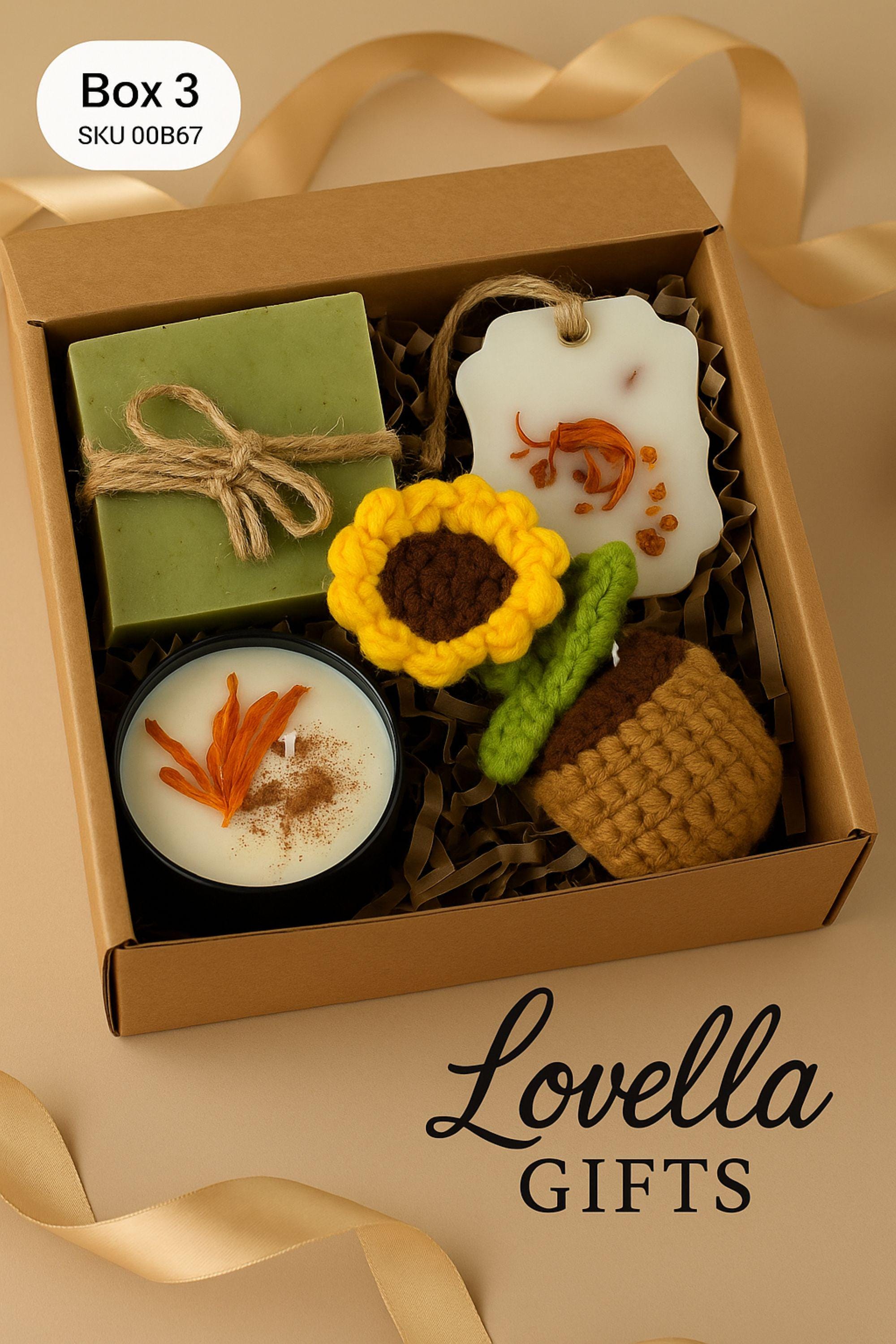 Cozy care package gift box with soft blanket and handmade spa essentials arranged in neutral kraft box. Self care spa basket for women featuring comfort items designed for relaxation and stress relief. Thoughtful comfort gift for her perfect for birthday, get well soon, thinking of you, or recovery support. Beautifully arranged cozy blanket gift box ready to send as a warm and meaningful present.