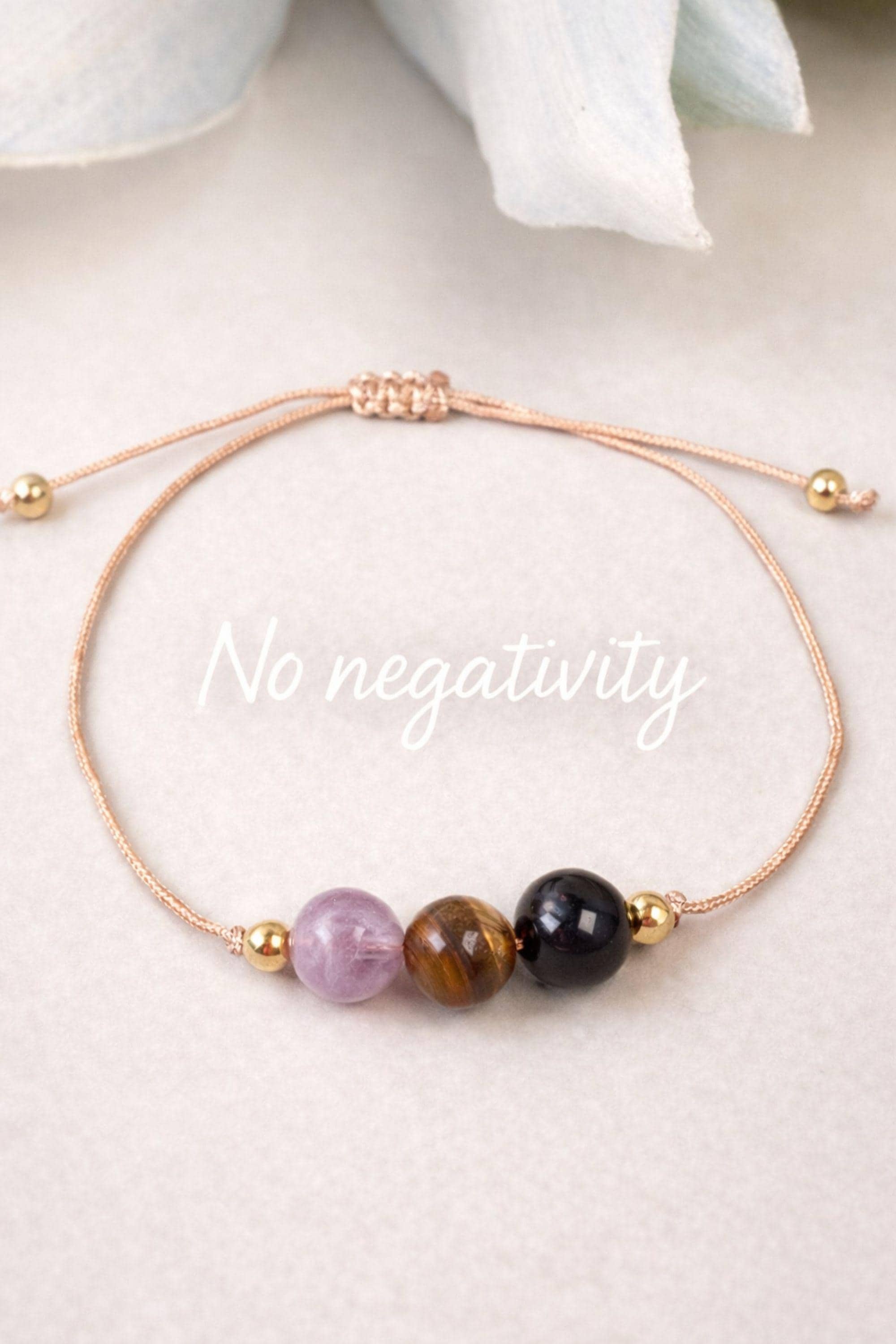 This No Negativity protection bracelet is designed as a meaningful support gift to help block negative energy, reduce stress, and encourage emotional balance. Made with carefully selected beads and a minimalist design, it serves as a daily reminder of calm, strength, and protection during challenging times. Thoughtfully handcrafted, this bracelet is an ideal stress relief and support gift for anyone who needs encouragement, grounding, or positive energy — whether for yourself or a loved one.
