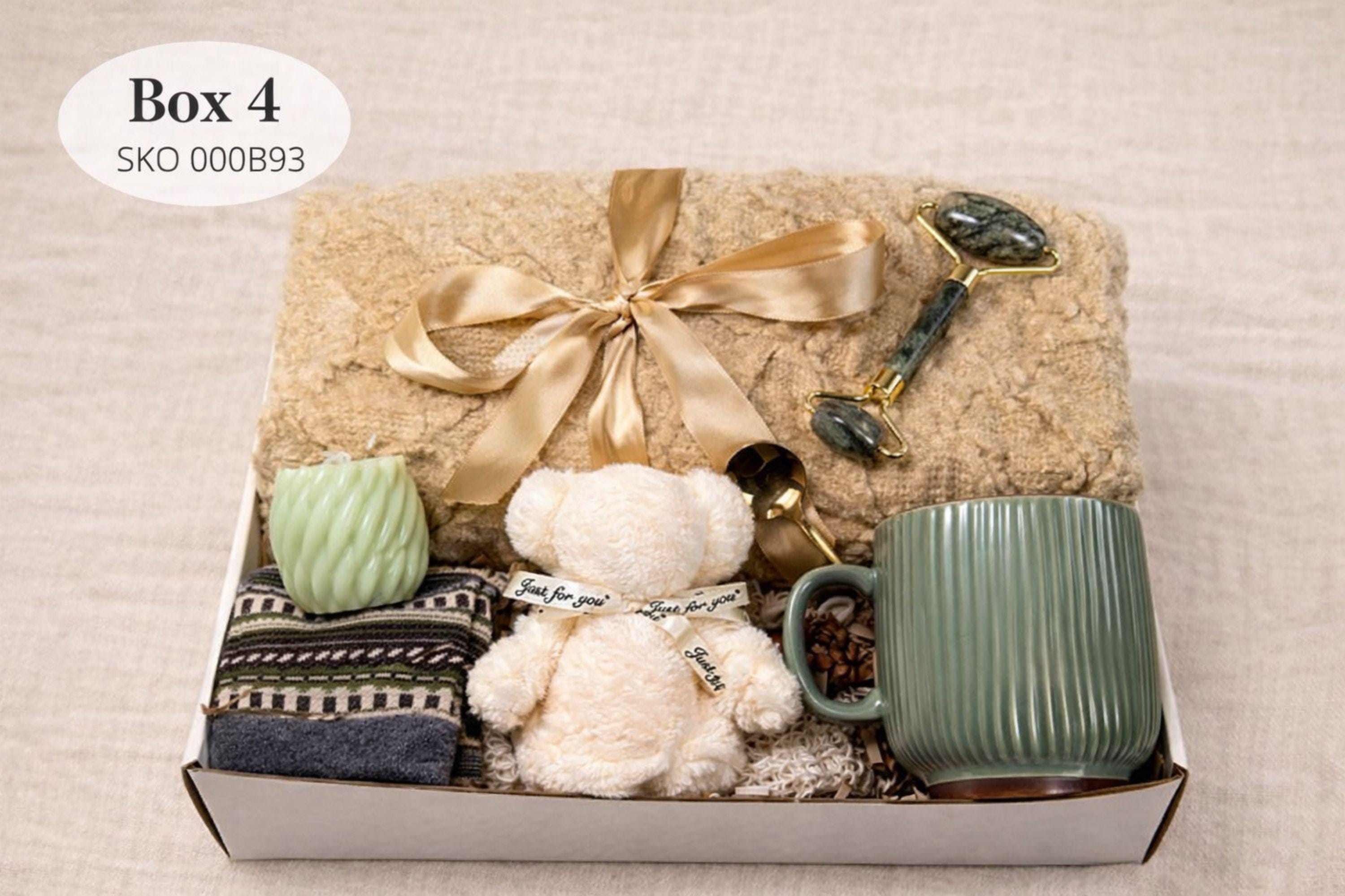 gift for mom from daughter cozy care package gift box with blanket candle soap mug teddy bear handmade crochet flower relaxation spa gift set mothers day gift for mom thoughtful present self care box for women comfort gift basket soft neutral aesthetic ready to gift appreciation gift for mother pamper gift box cozy gift set for her
