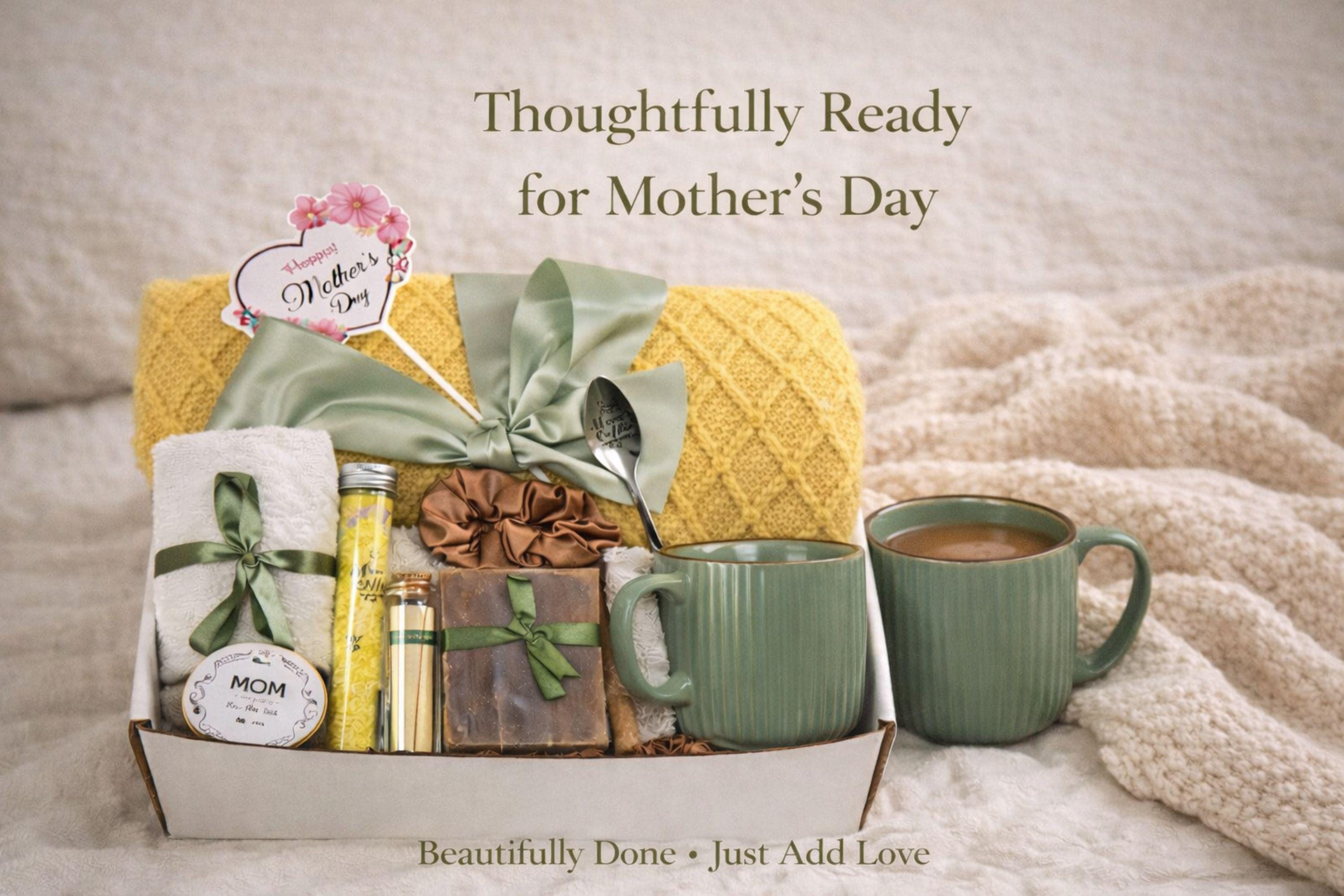 Cozy gift box for women self care package with blanket mug handmade soap bath salts relaxing spa gift set for her, birthday gift box, comfort care package, thoughtful gift for women, cozy relaxation gift basket, ready to gift spa box for stress relief and self care