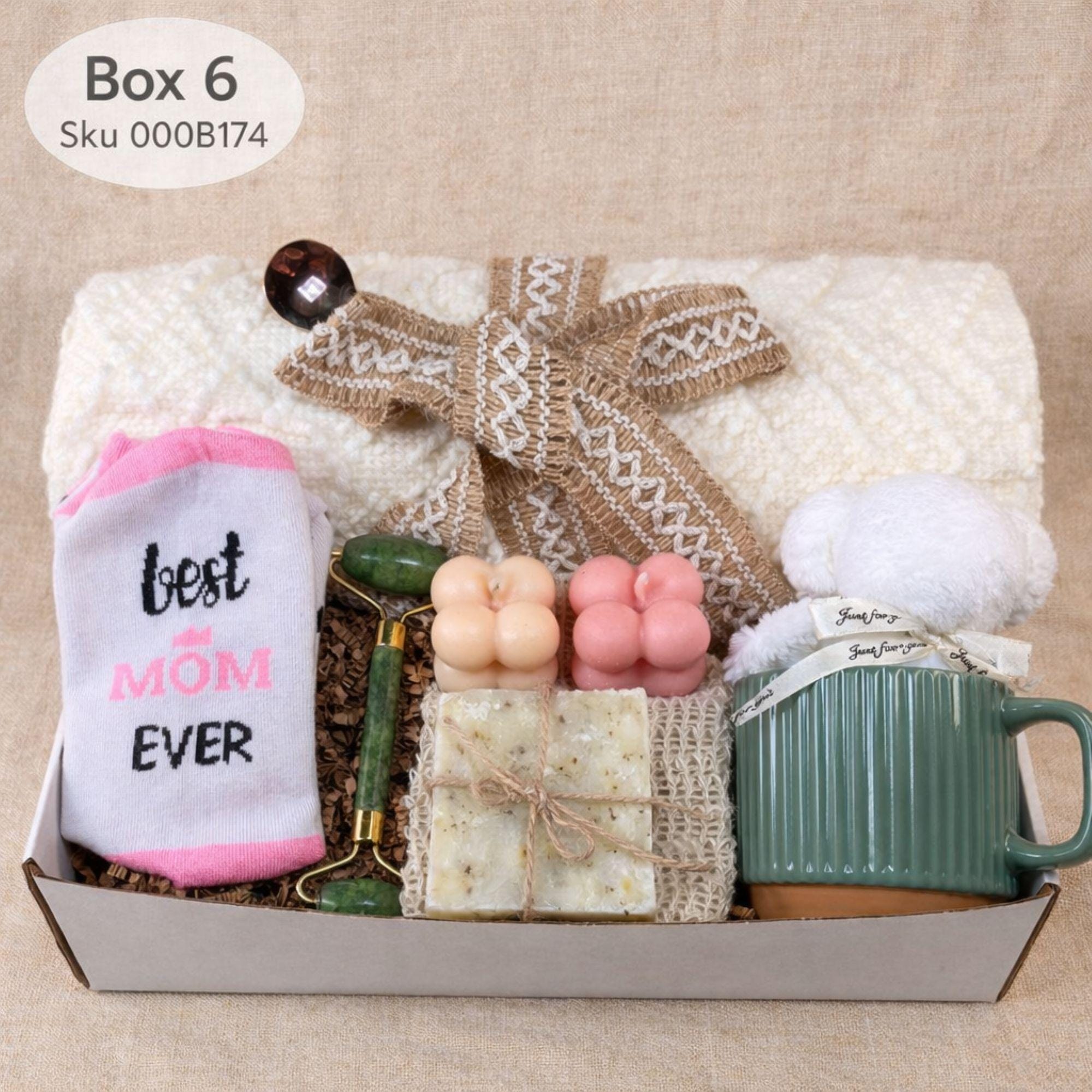 Cozy gift box for women self care package with blanket mug handmade soap bath salts relaxing spa gift set for her, birthday gift box, comfort care package, thoughtful gift for women, cozy relaxation gift basket, ready to gift spa box for stress relief and self care