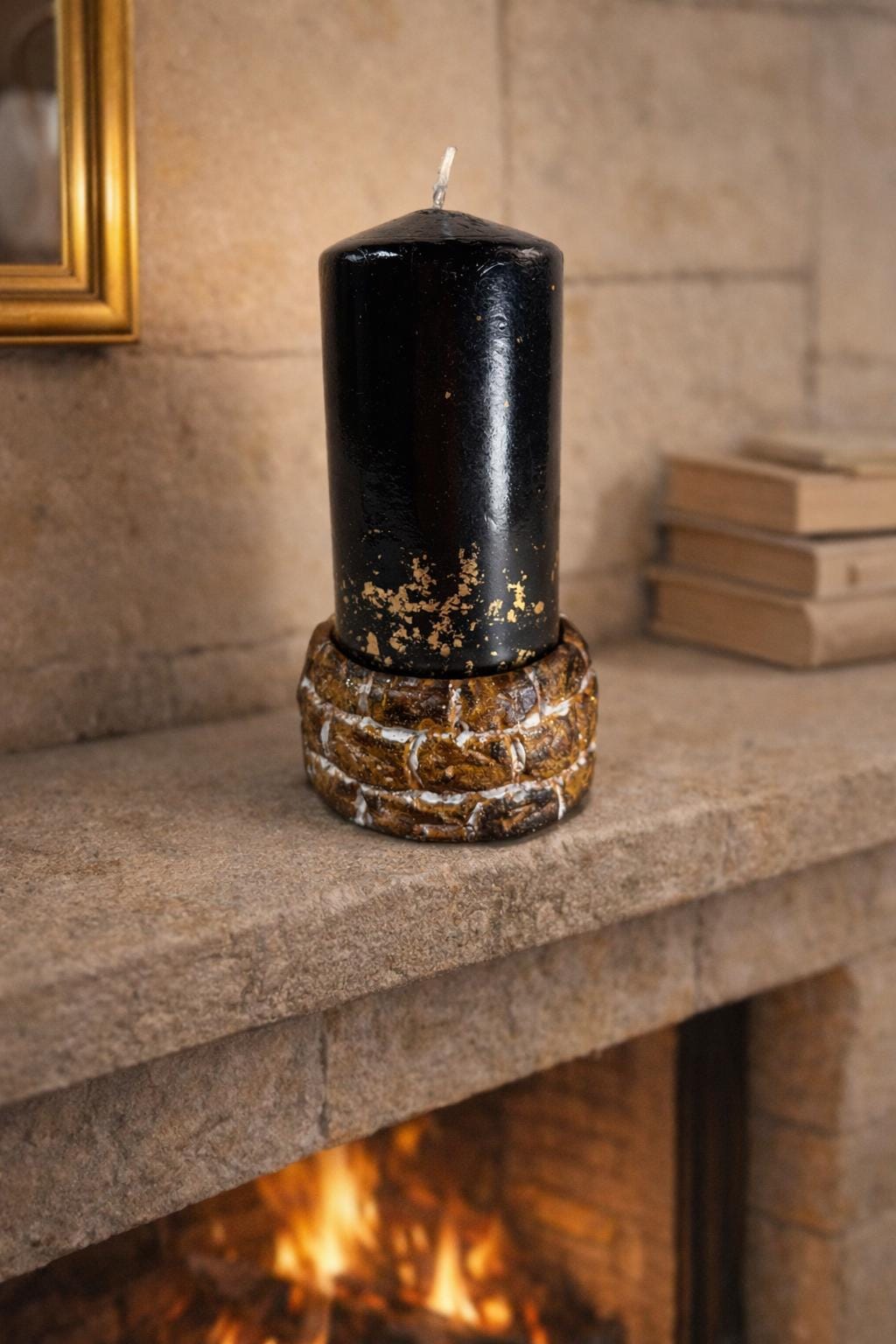black candle in gift box luxury packaging ready to gift home decor