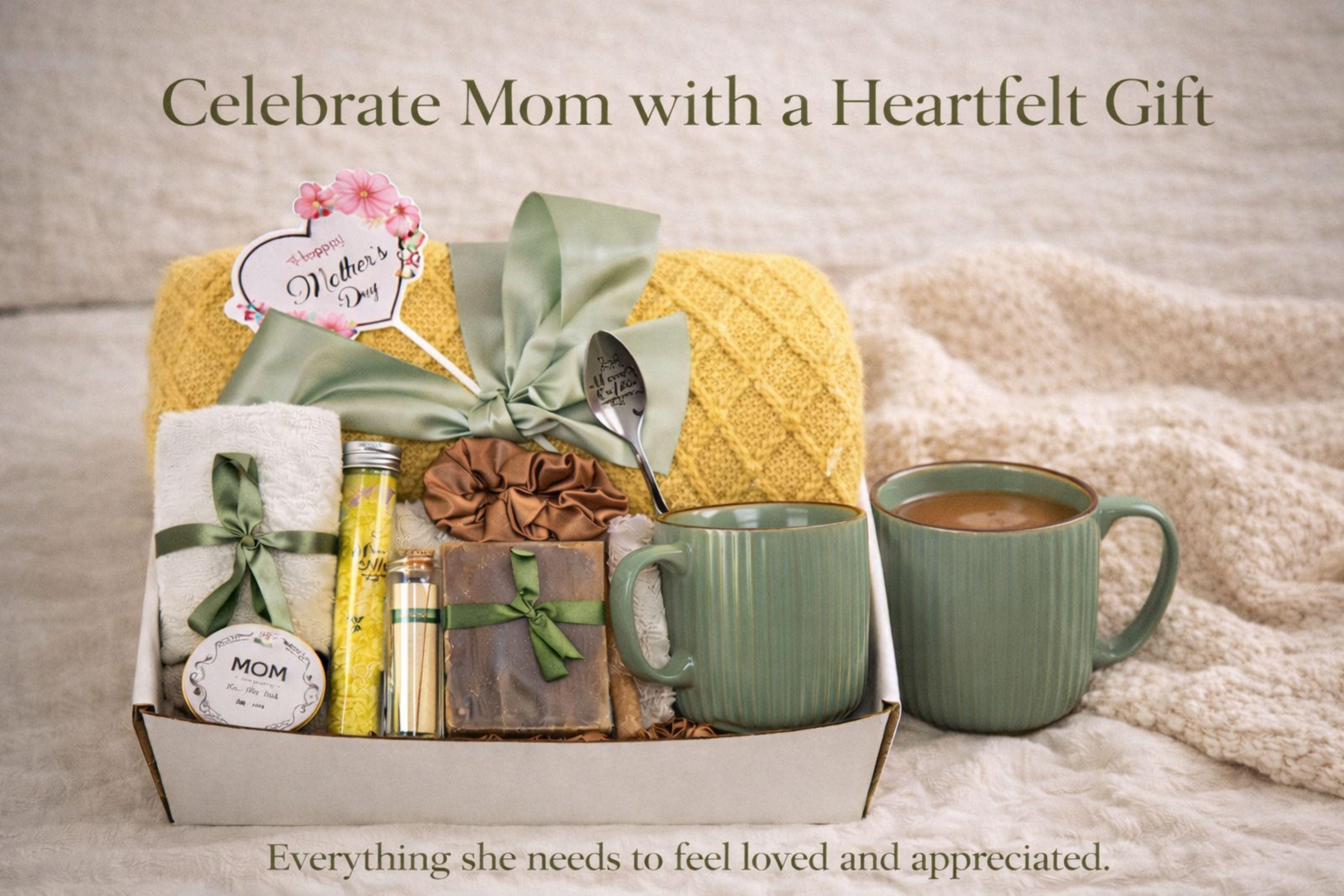 mothers pamper box gift for mum gift for nan gift for grandma gift for mother in law self care gift box cozy gift set with blanket mug engraved spoon socks bath salt handmade soap useful gift for mom everyday use gift for her relaxing care package for women ready to gift mothers day gift box thoughtful comfort gift