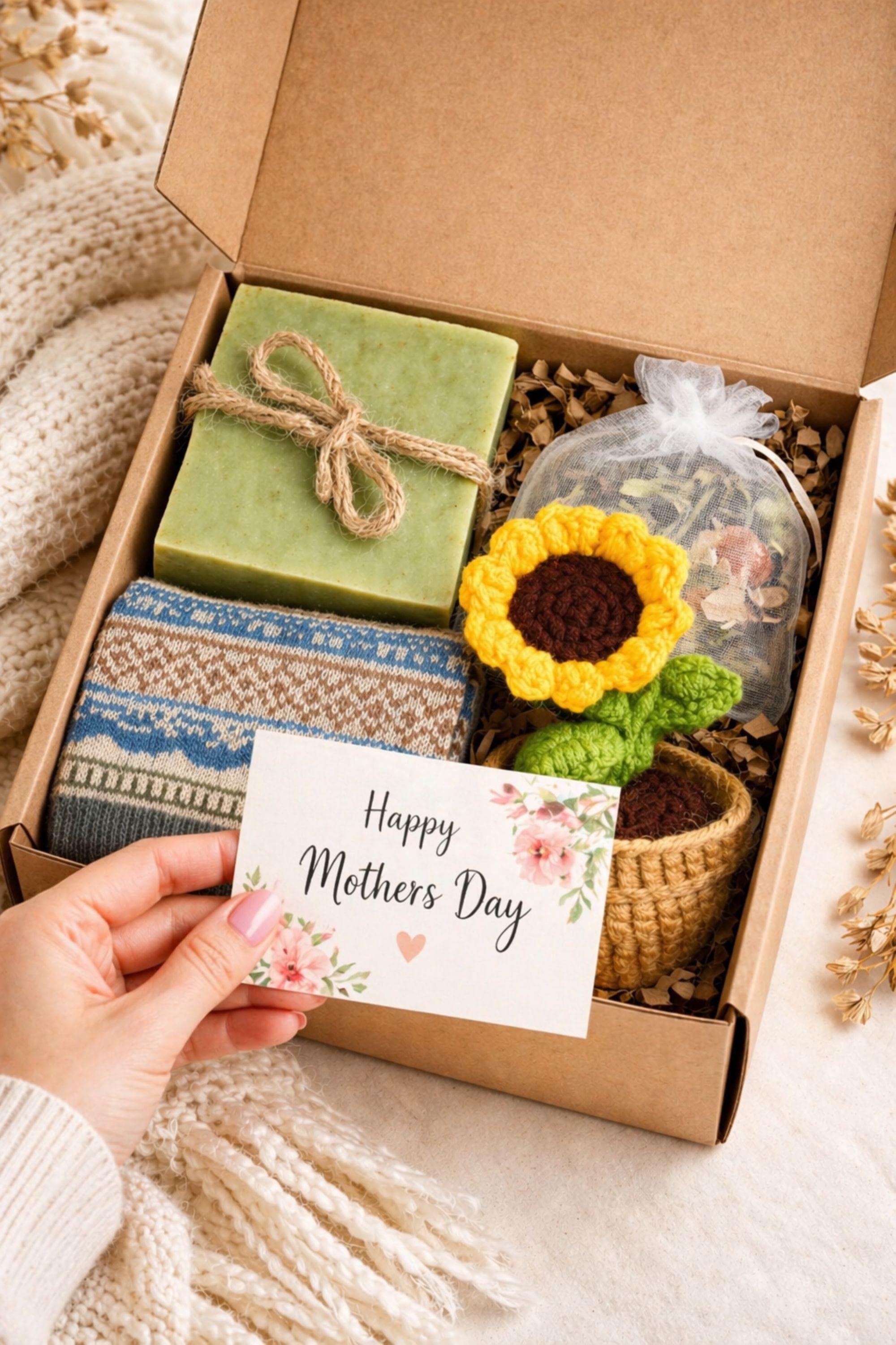 mothers day gift box for mom unique gift for mom cozy self care gift set blanket mug engraved spoon socks bath salt handmade soap gift for her care package for mom comfort gift box for women ready to gift mothers day present birthday gift for mom relaxing gift set thoughtful gift idea for mom