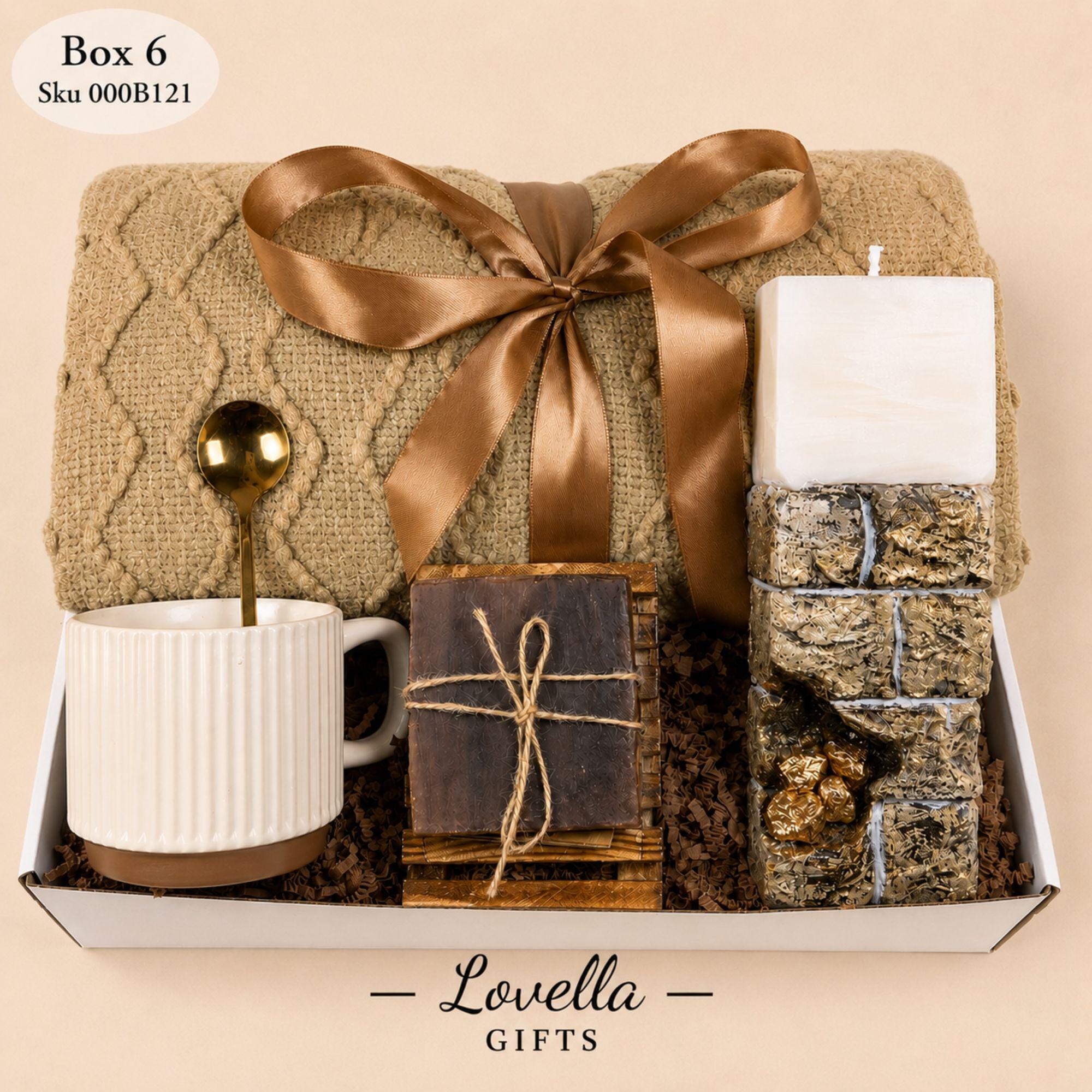 Ultimate hygge gift box for men with cozy olive blanket, candle, handmade soap, ceramic mug and spoon, masculine self care gift basket for him, sympathy gift box, get well soon care package, comfort gift for men, thinking of you gift basket, grief support gift, cozy blanket gift set, masculine relaxation box, neutral earthy hygge care package for husband, boyfriend, coworker, dad or friend, ready to gift handmade comfort box