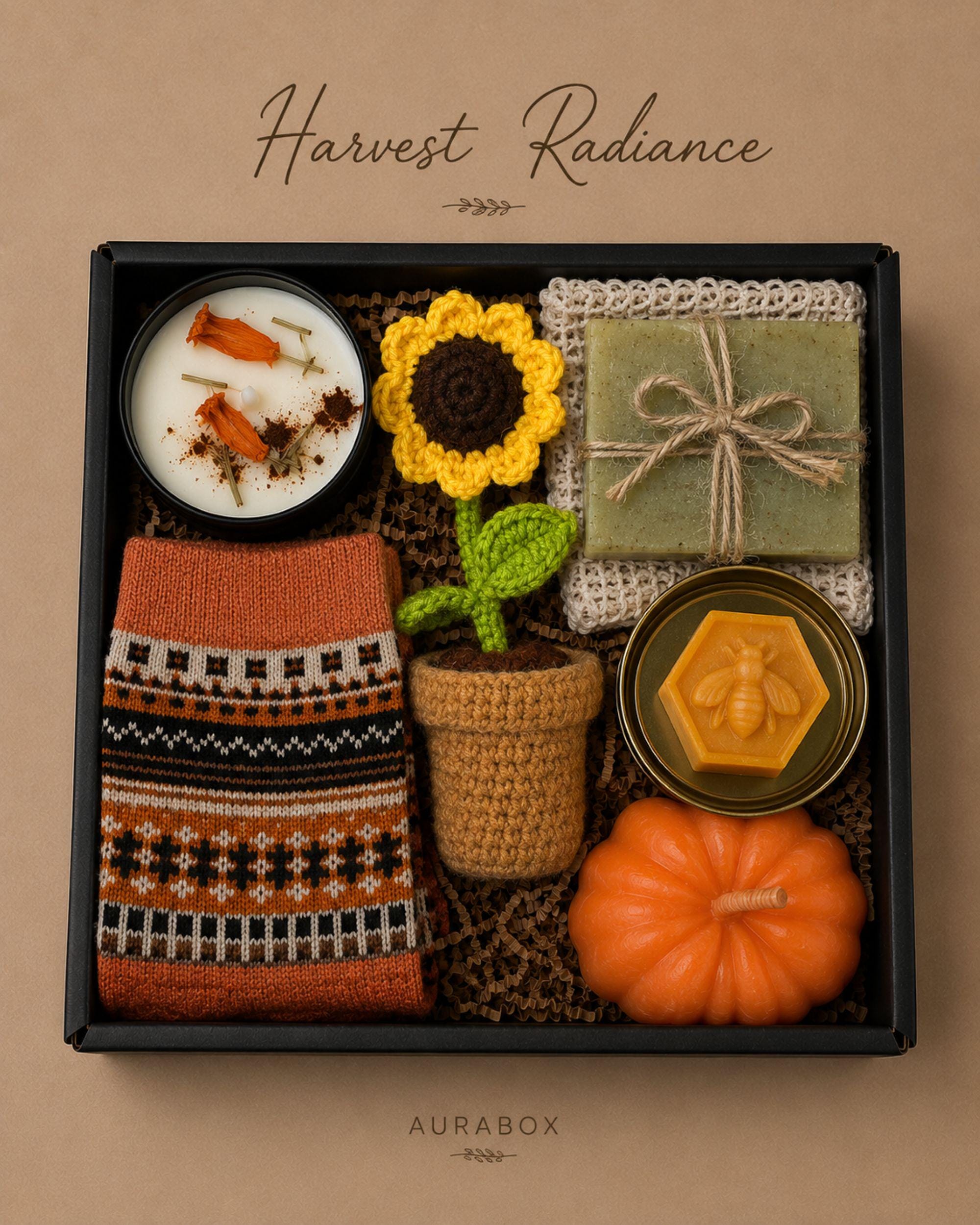 Thanksgiving Gift Box for Women, Fall Spa Gift Basket, Cozy Autumn Self Care Package, Pumpkin Candle Hostess Gift Set