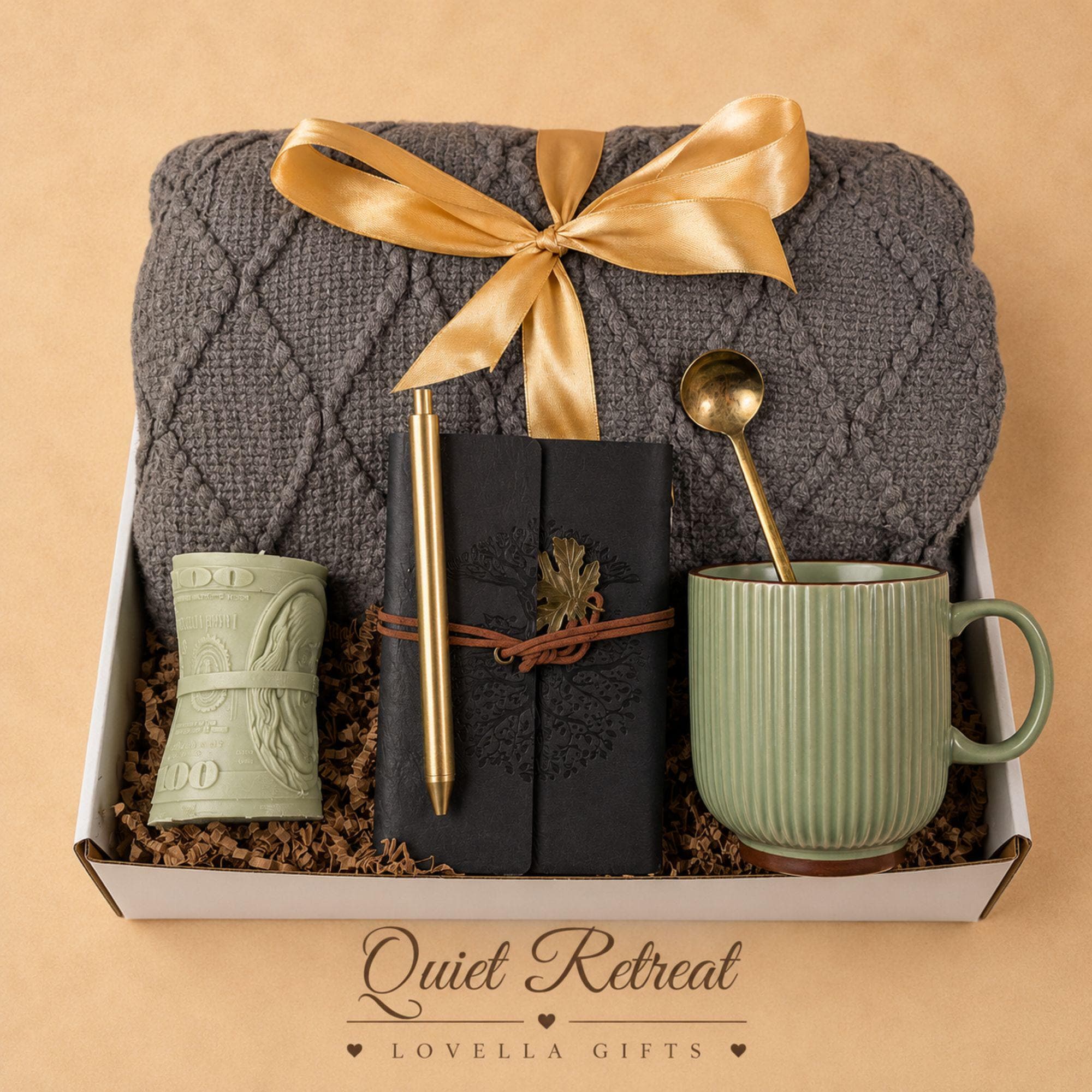 gift for him luxury gift box, mens self care package, birthday gift for boyfriend, husband gift basket, cozy blanket gift set, luxury leather journal, premium pen, ceramic mug, gold spoon, crystal candle, decorative gemstones, fathers day gift, anniversary gift for him, retirement gift, promotion gift, appreciation gift, corporate gift, care package for men, luxury mens gift basket, ready to gift