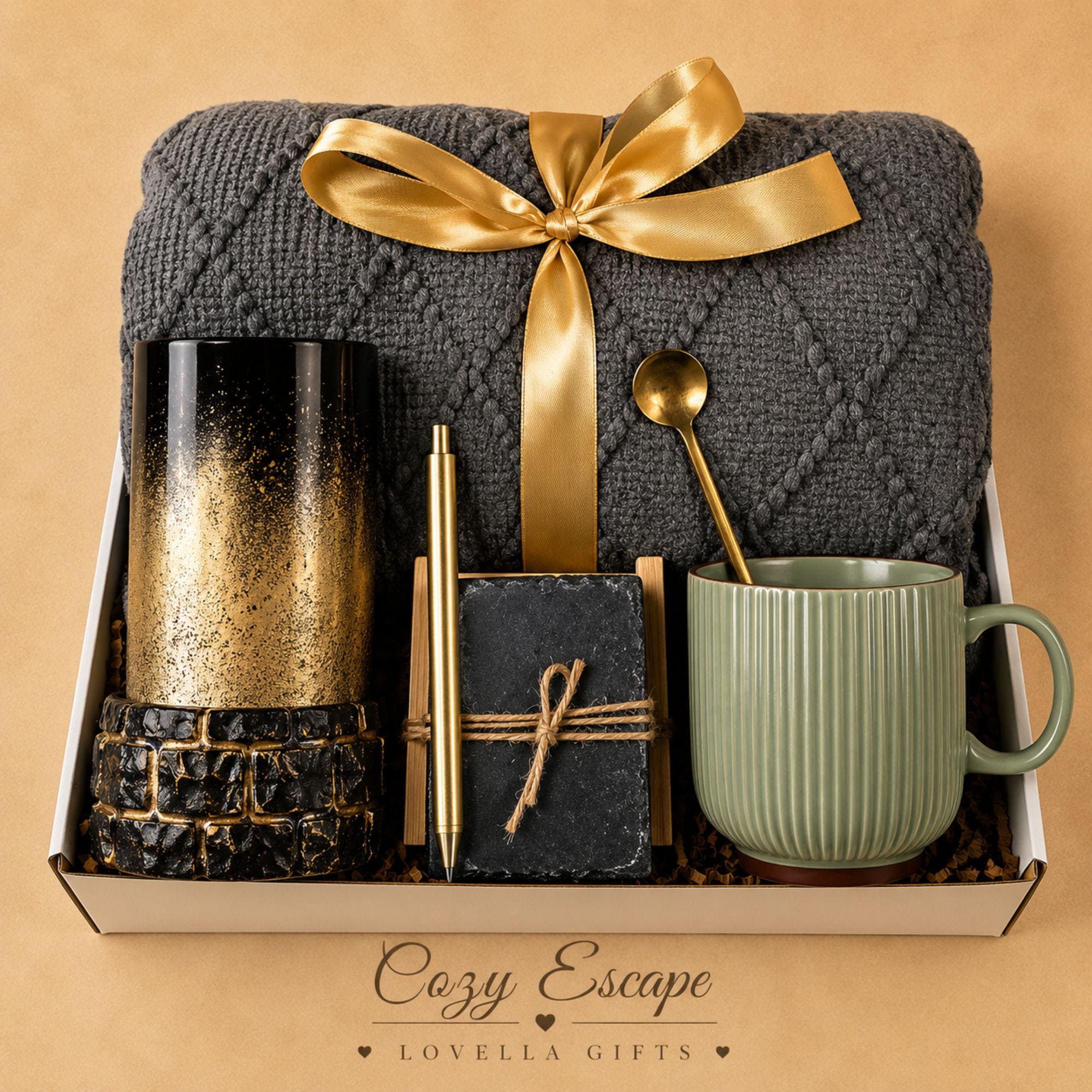 Money manifestation gift box featuring Tiger's Eye bracelet, prosperity stone, money candle and handmade soap. Prosperity gift set for wealth and abundance, entrepreneur gift, success crystal gift, good luck gift, financial success gift, law of attraction gift and wealth attraction gift ready to gift.