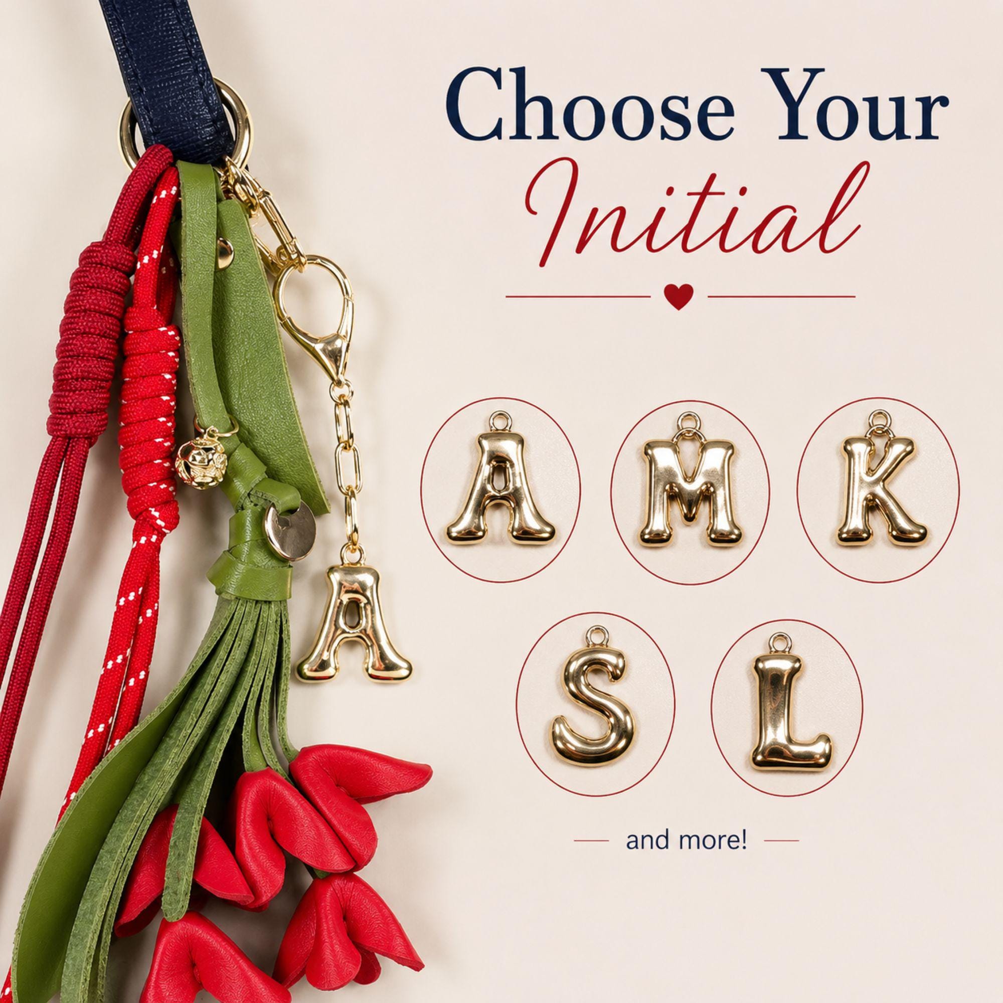 red tulip bag charm, floral purse charm, personalized initial keychain, handbag accessory for women, red flower keychain, tulip handbag charm, tote bag accessory, backpack charm, custom initial charm, gift for mom, gift for sister, gift for friend, floral bag decoration, boutique handbag accessory, red tulip keychain, personalized purse charm, cute bag charm, fashionable handbag accessory, women's bag charm, floral gift for her