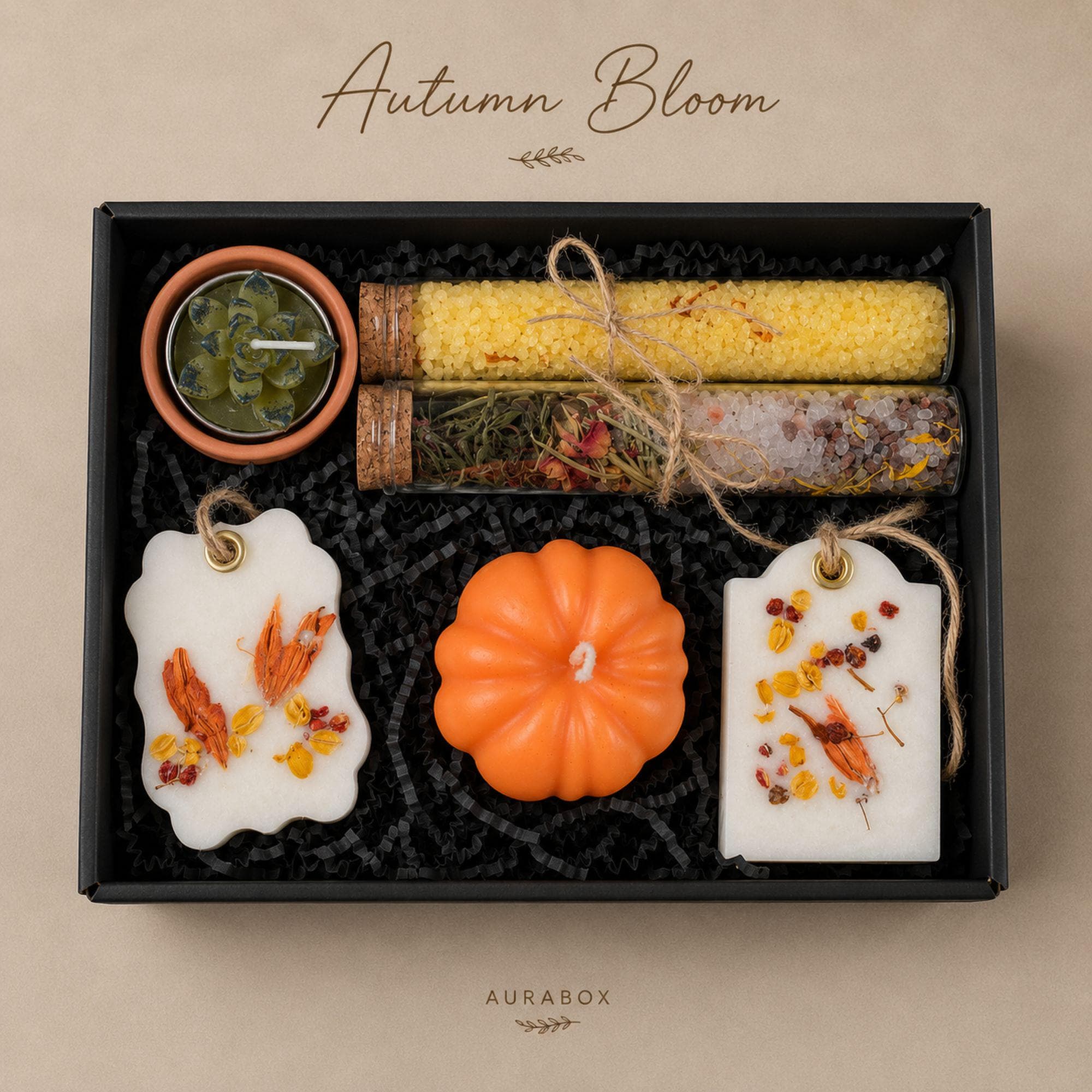 Thanksgiving Gift Box for Women, Fall Spa Gift Basket, Cozy Autumn Self Care Package, Pumpkin Candle Hostess Gift Set