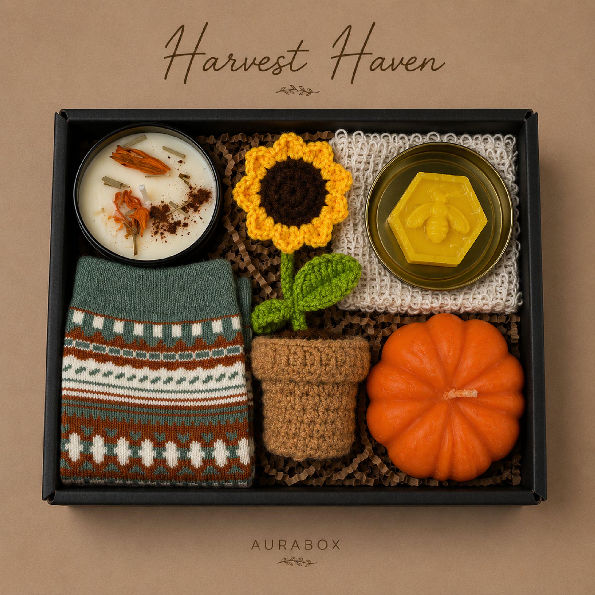 Thanksgiving Gift Box for Women, Fall Spa Gift Basket, Cozy Autumn Self Care Package, Pumpkin Candle Hostess Gift Set