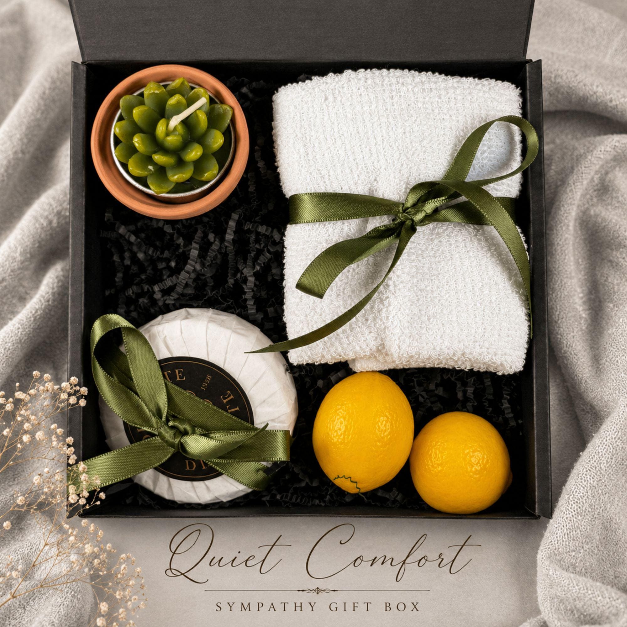 Loss of Mother Gift sympathy gift box with comforting bereavement care items, condolence support for loss of mom, and memorial gift presentation.