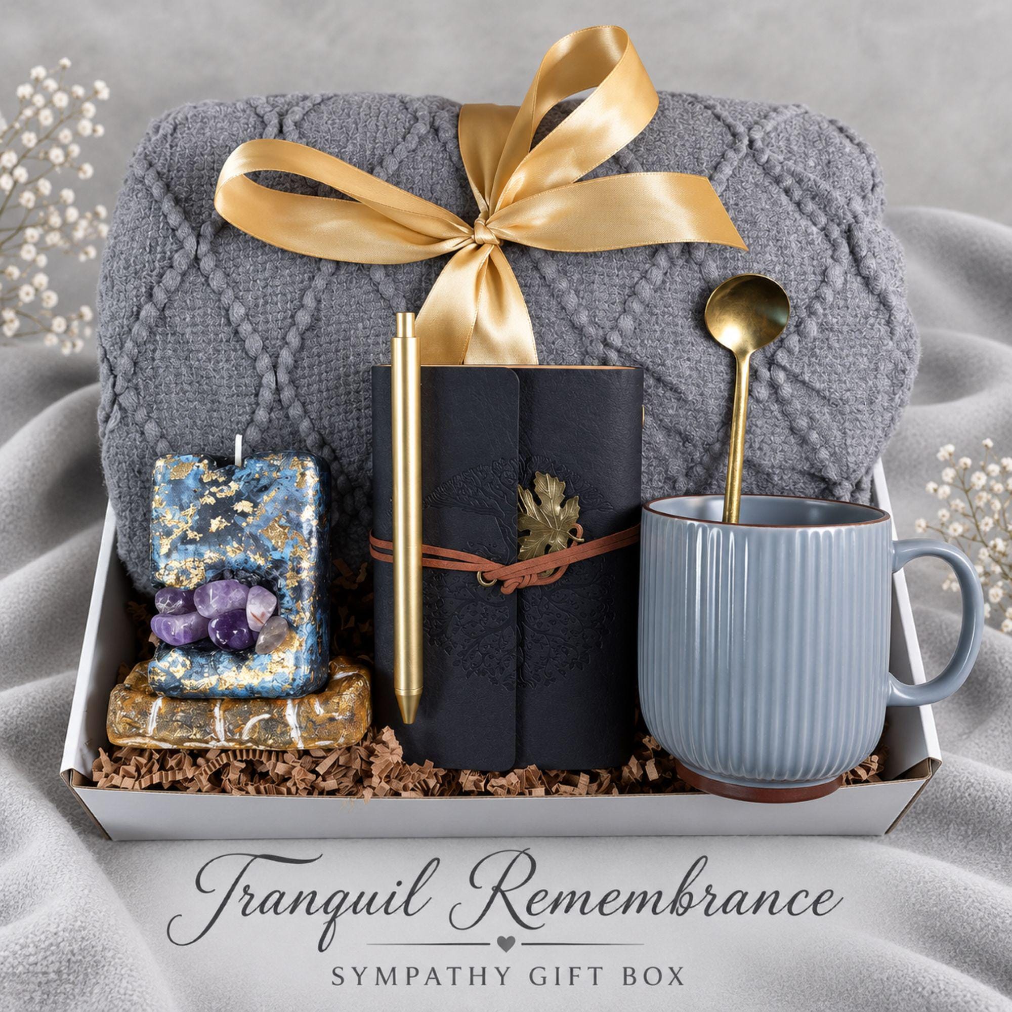 Loss of Daughter Gift sympathy gift box with comforting bereavement care items, memorial support for grieving parents, and condolence gift presentation.