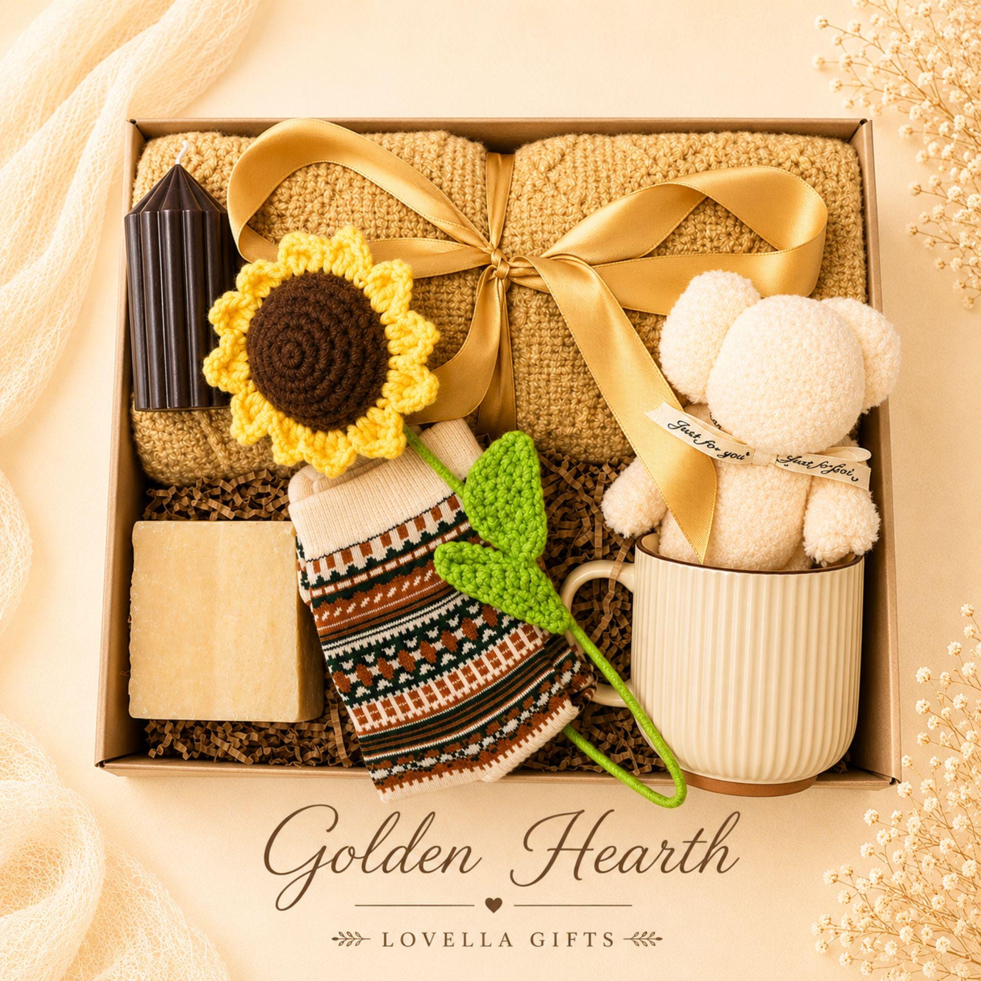 Care Package for Women cozy blanket gift box for her, thinking of you gift, encouragement gift, self care care package, and comfort gift basket. Product image 4.