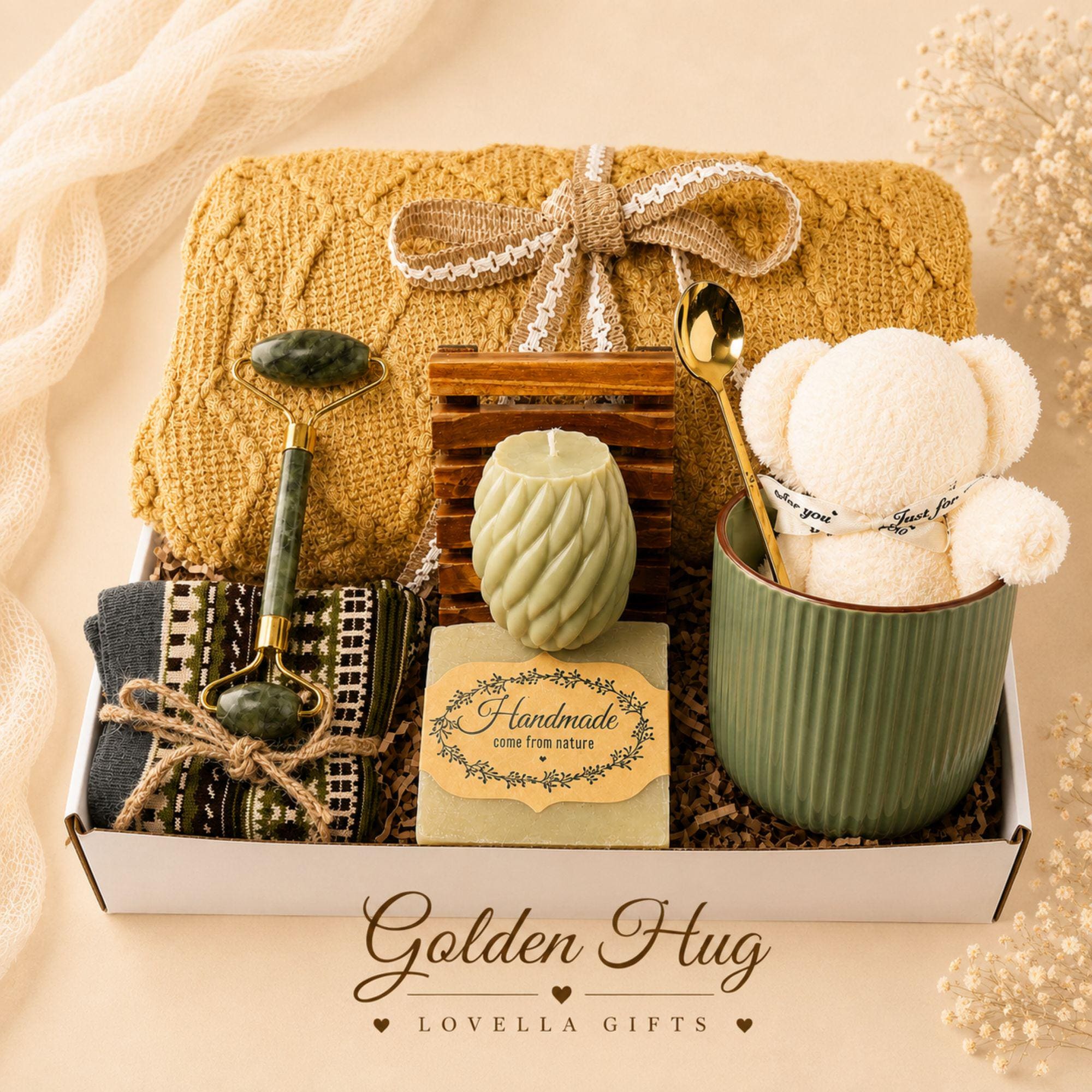 Care Package for Women cozy blanket gift box for her, thinking of you gift, encouragement gift, self care care package, and comfort gift basket. Product image 7.