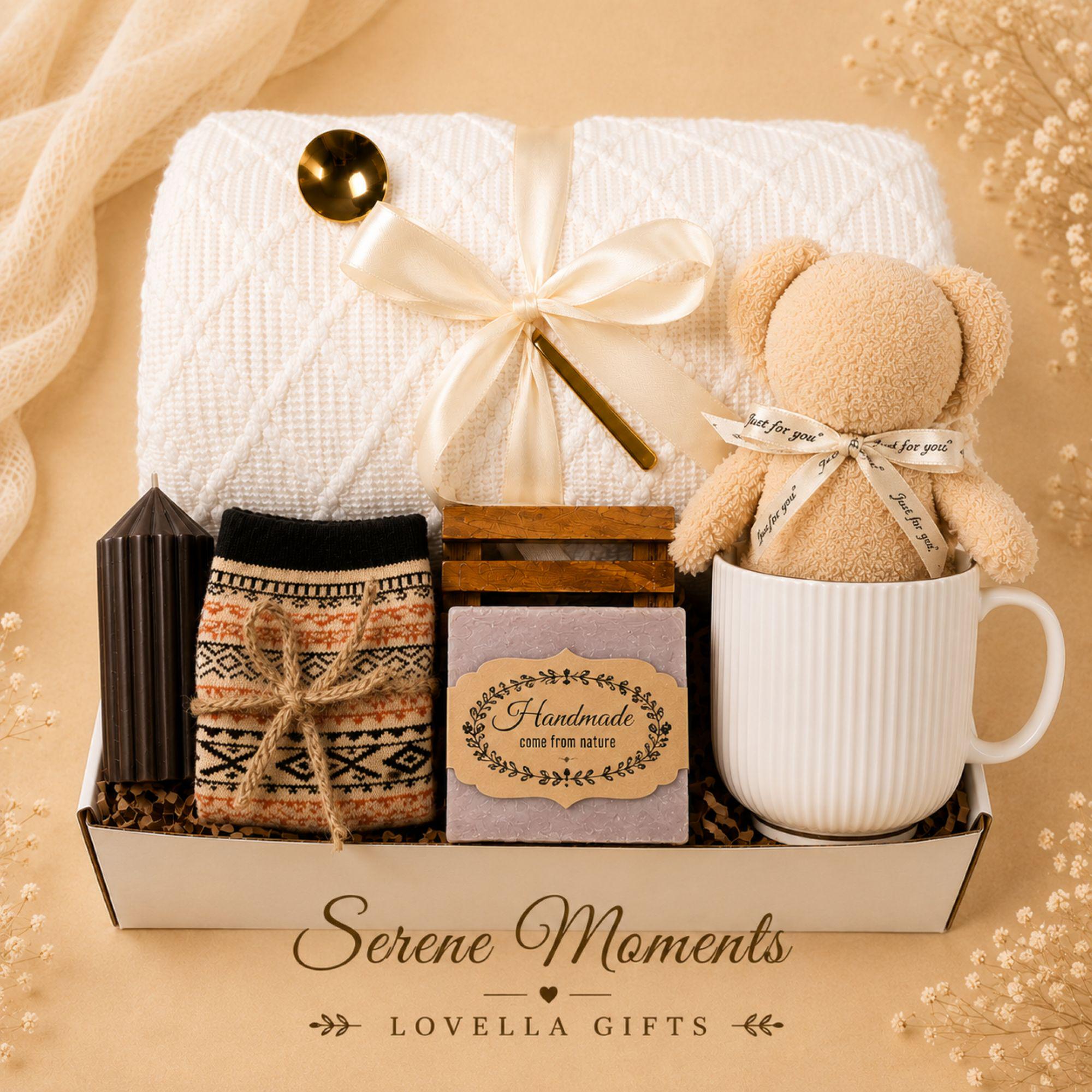 Care Package for Women cozy blanket gift box for her, thinking of you gift, encouragement gift, self care care package, and comfort gift basket. Product image 10.