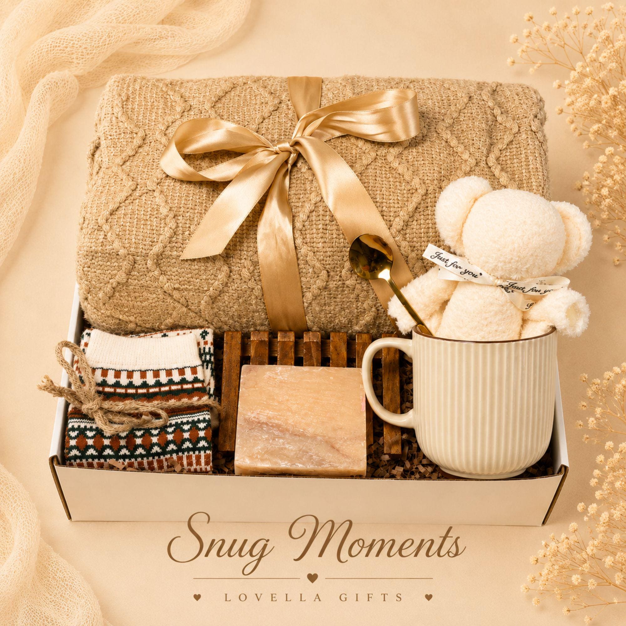 Care Package for Women cozy blanket gift box for her, thinking of you gift, encouragement gift, self care care package, and comfort gift basket. Product image 11.