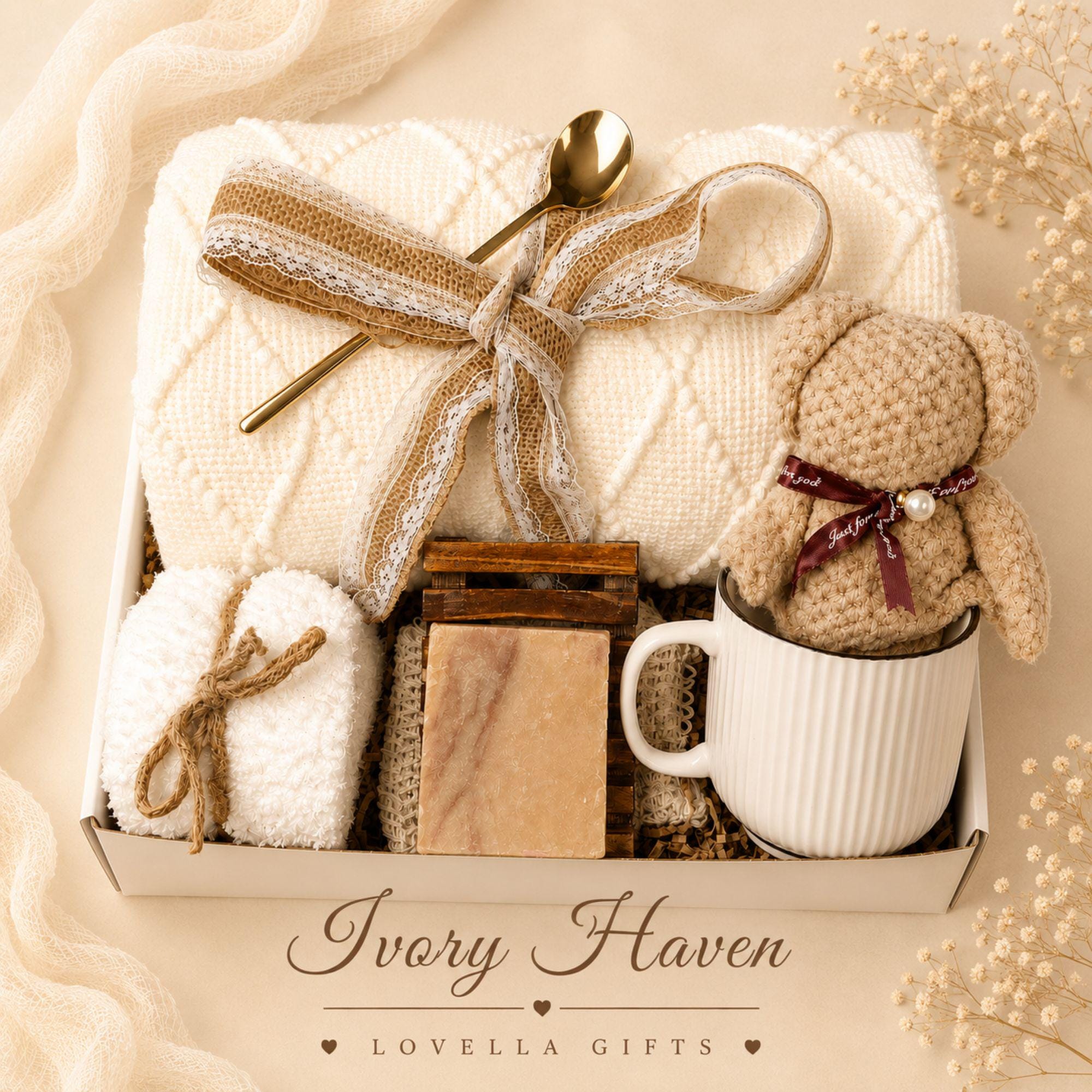 Care Package for Women cozy blanket gift box for her, thinking of you gift, encouragement gift, self care care package, and comfort gift basket. Product image 14.