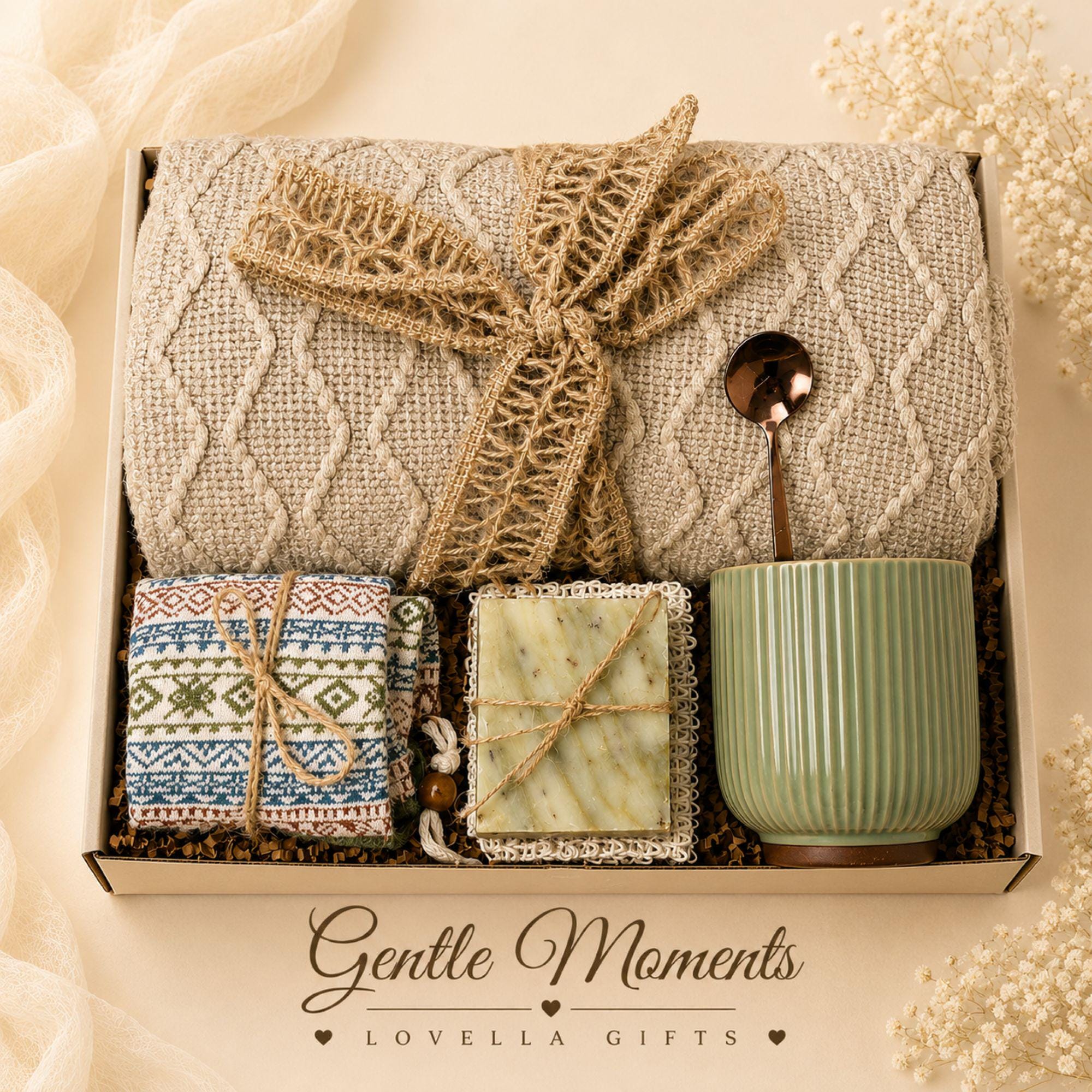 Care Package for Women cozy blanket gift box for her, thinking of you gift, encouragement gift, self care care package, and comfort gift basket. Product image 17.