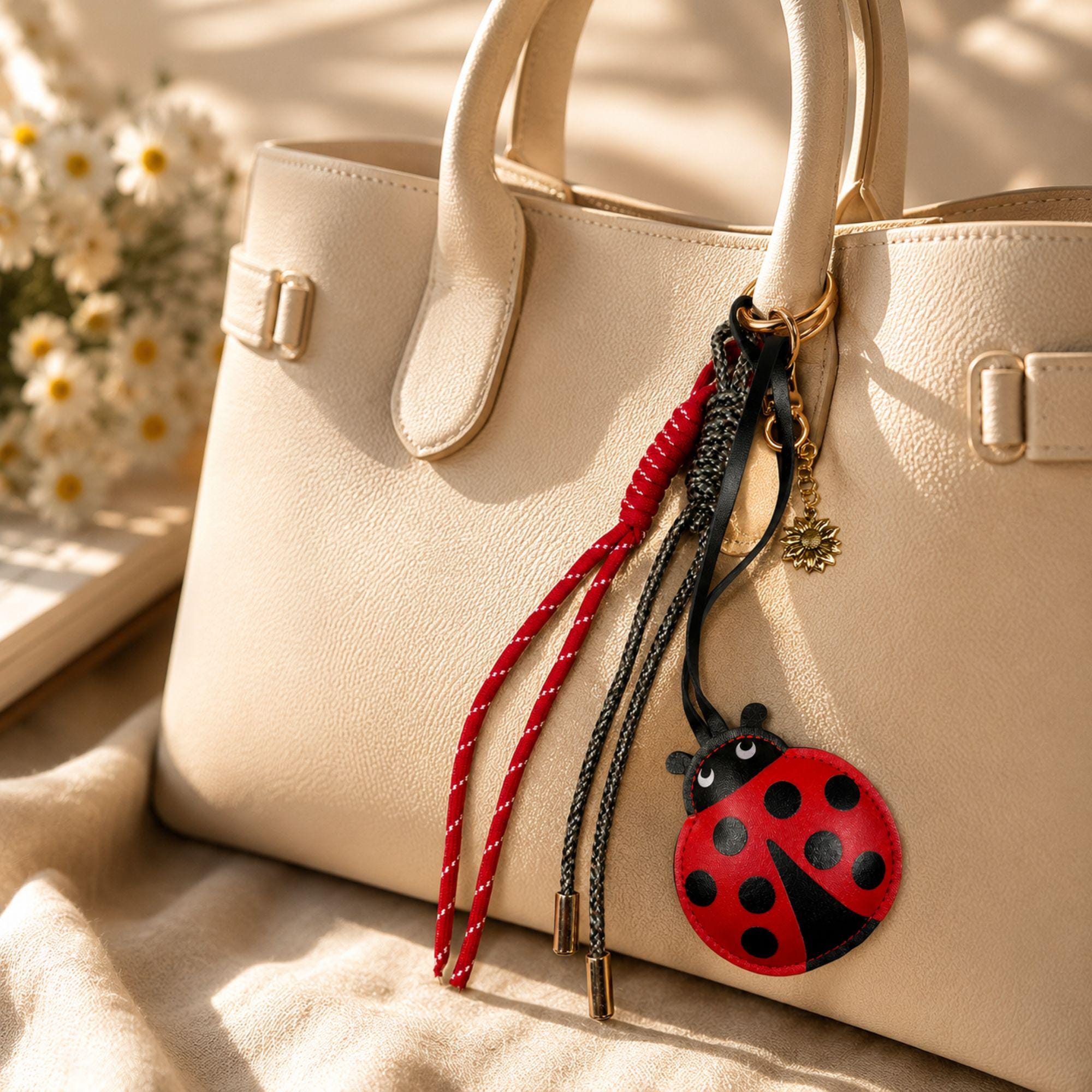 Ladybug Bag Charm cute lucky ladybug purse charm with handbag accessory styling, optional charm details, and cheerful gift for her presentation.