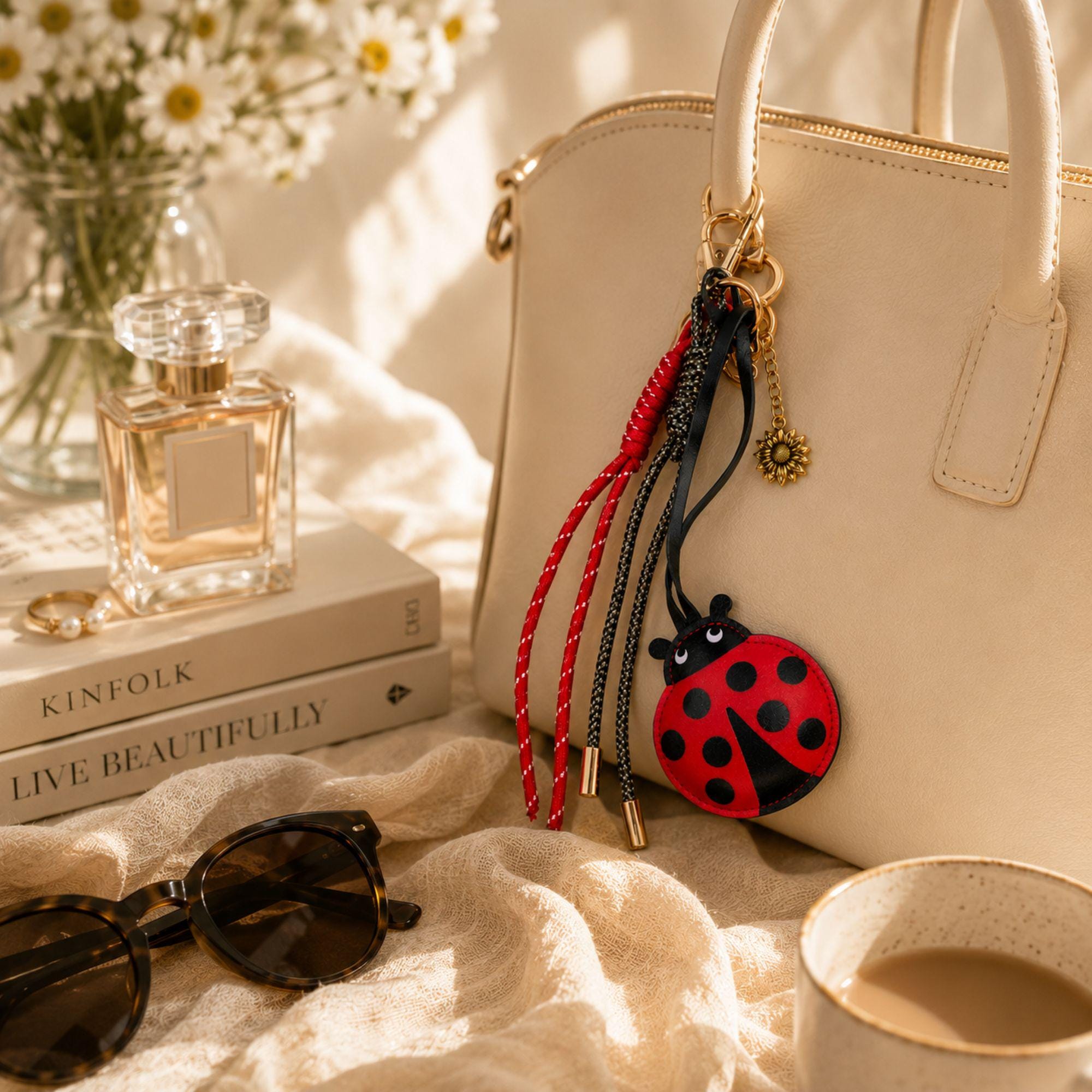 Ladybug Bag Charm cute lucky ladybug purse charm with handbag accessory styling, optional charm details, and cheerful gift for her presentation.