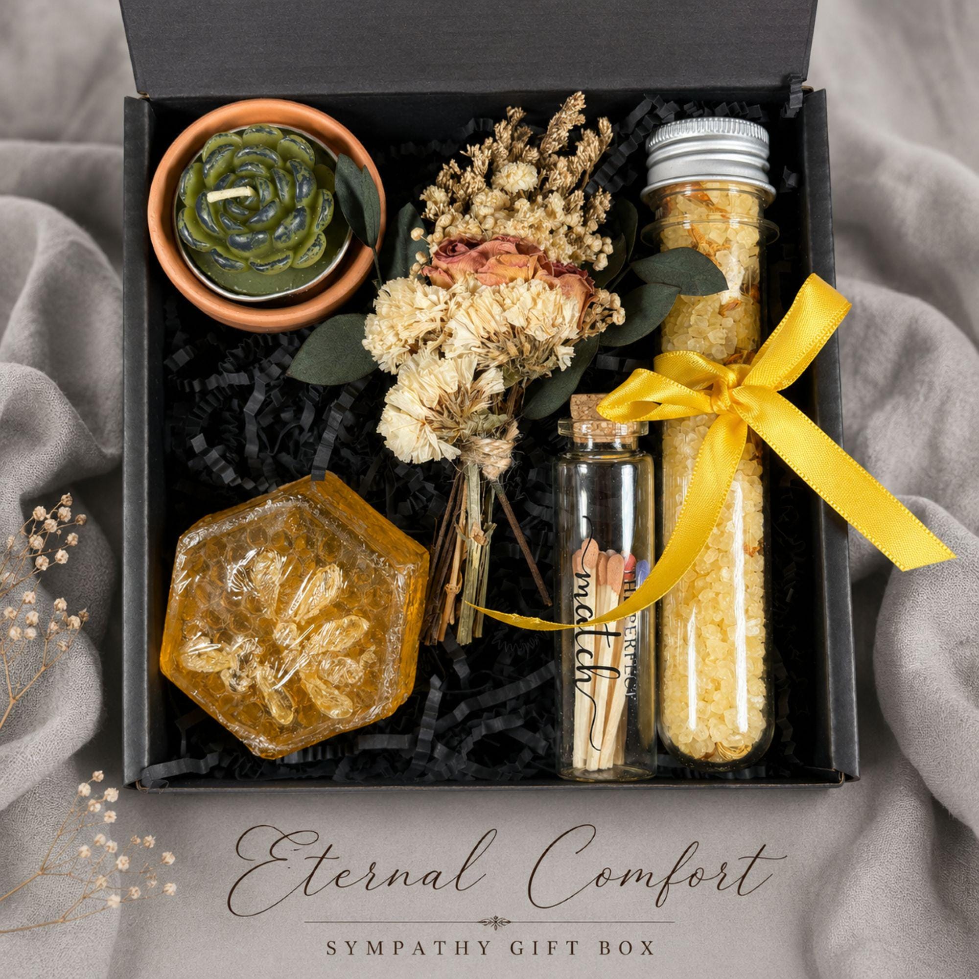 Loss of Mother Gift sympathy gift box with comforting bereavement care items, condolence support for loss of mom, and memorial gift presentation.